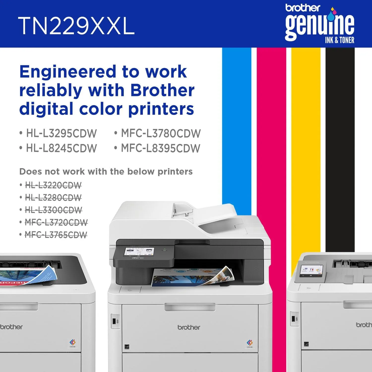 Brother Genuine TN229XXLBK Black Super High Yield Toner Cartridge - 4,500 Pages