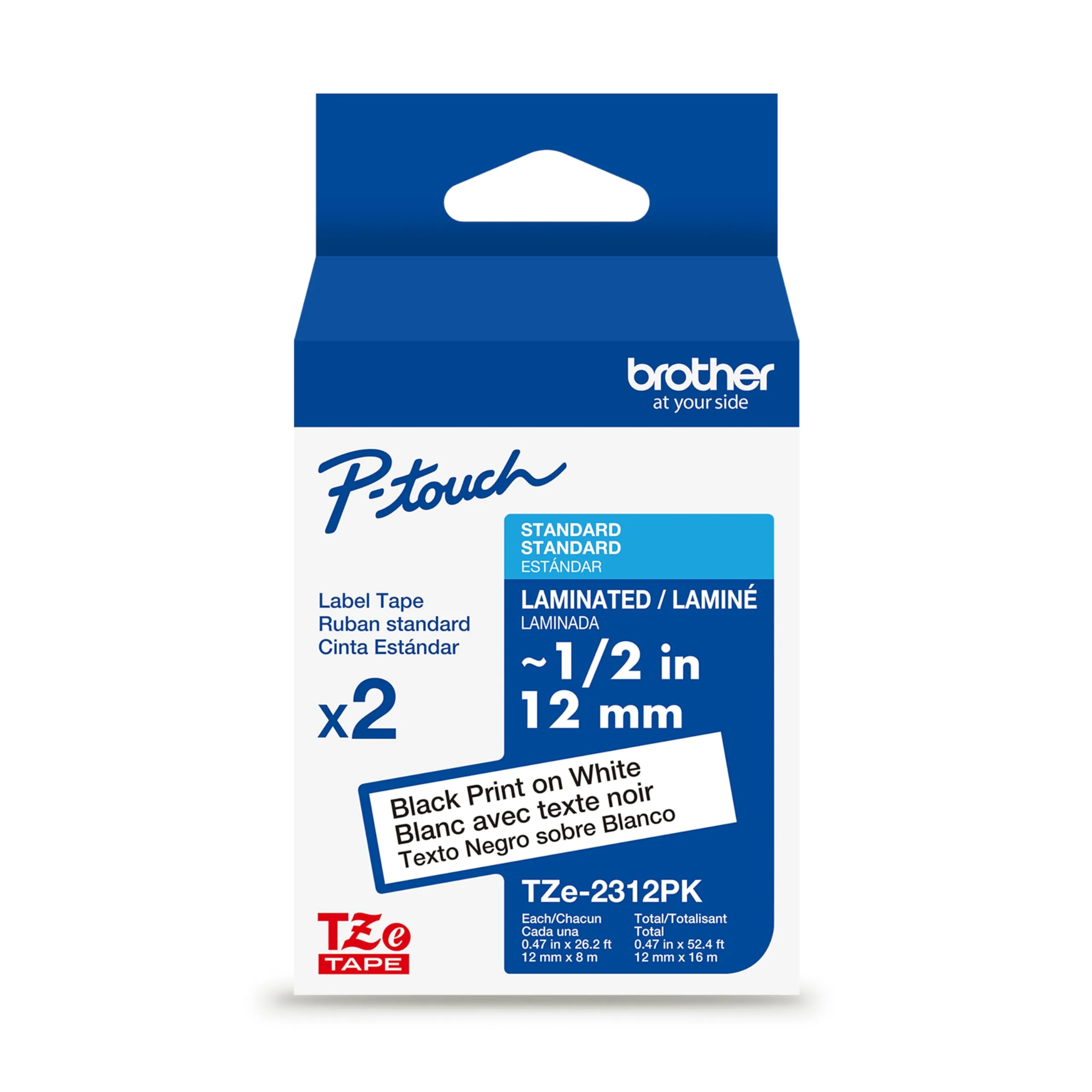 BROTHER Genuine TZe231 Laminated Label Tape 12mm Black on White