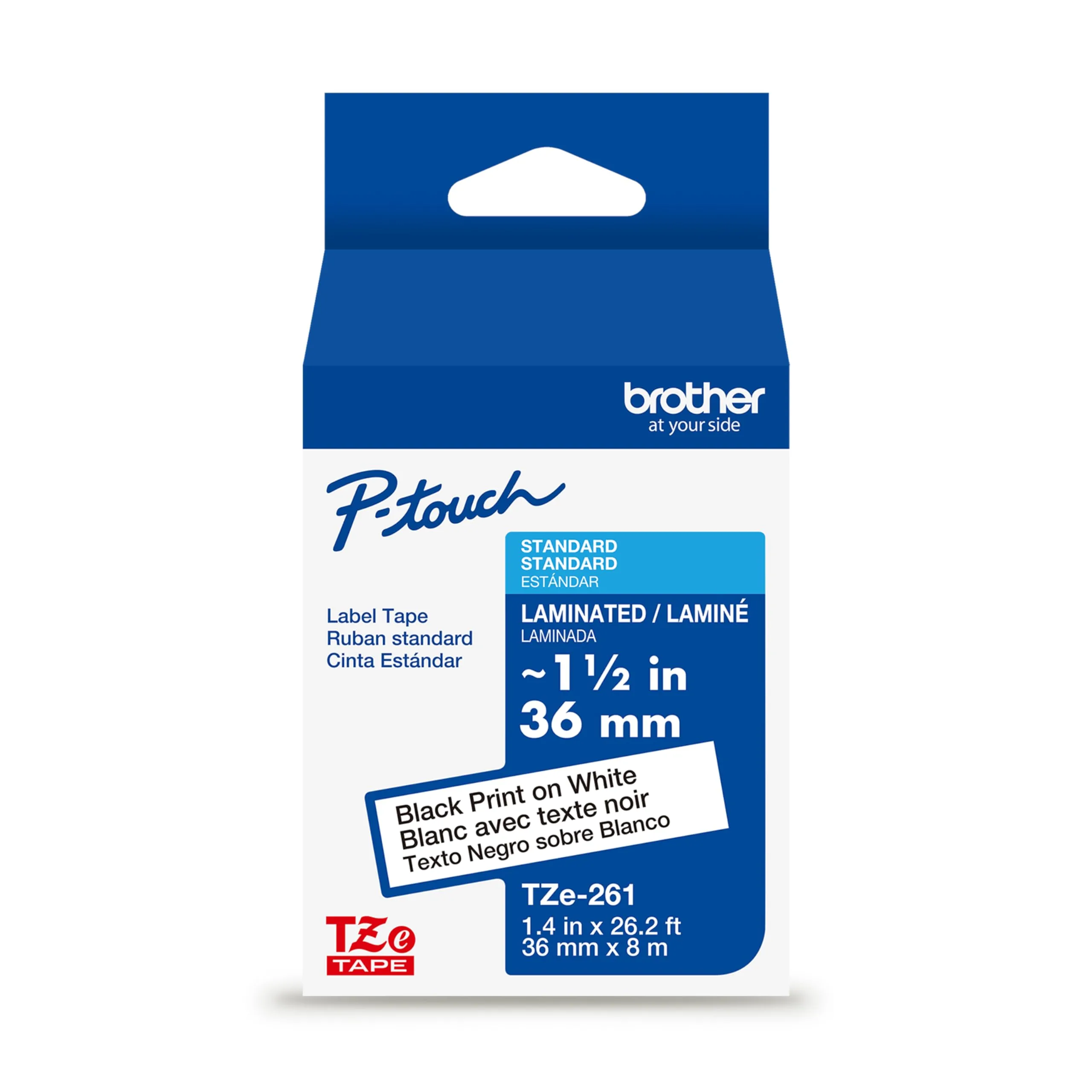 Brother P-touch TZe Laminated Label Tape 1.5 in (36mm x 26.2 ft)