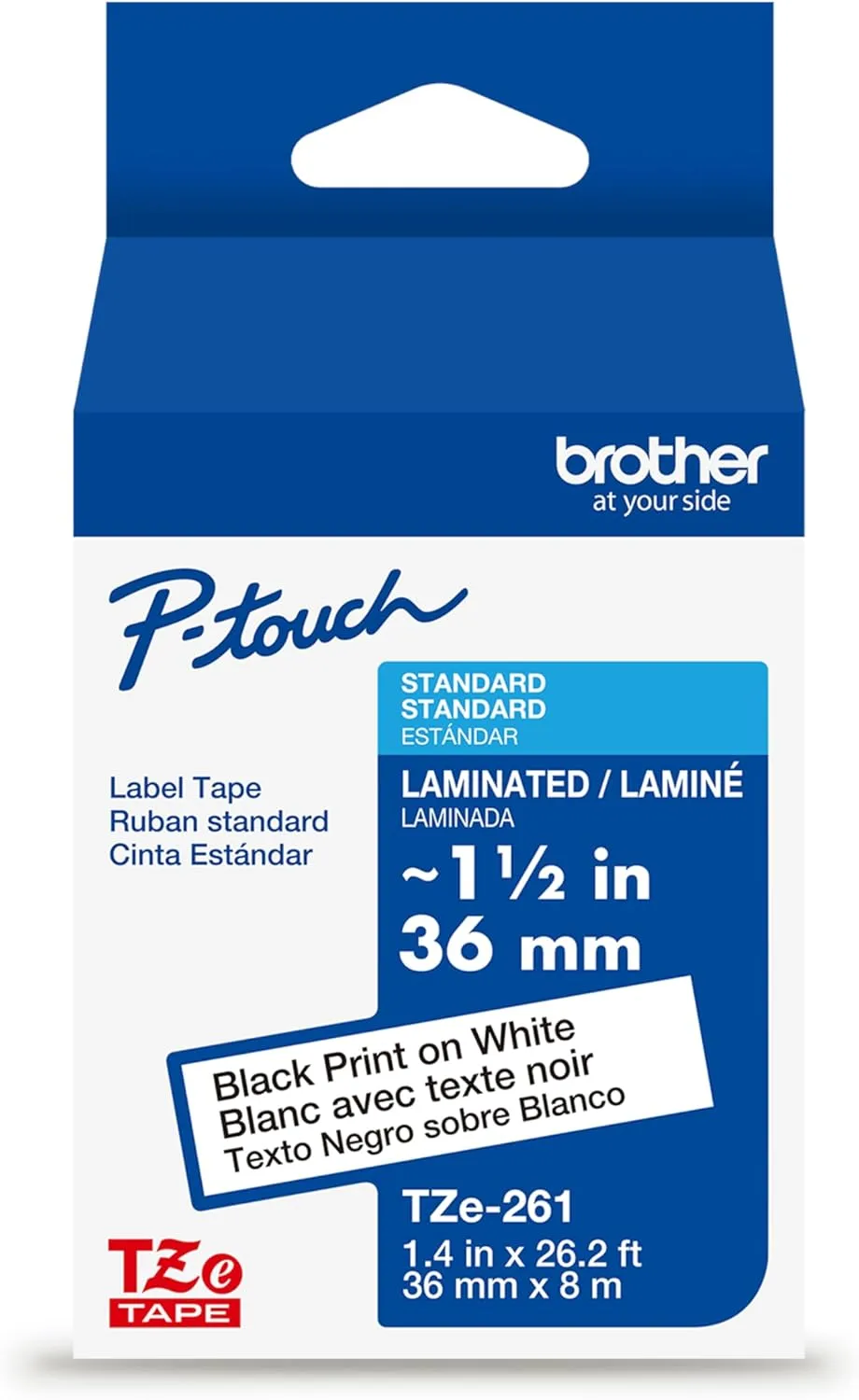Brother P-touch TZe Laminated Label Tape 1.5 in (36mm x 26.2 ft)