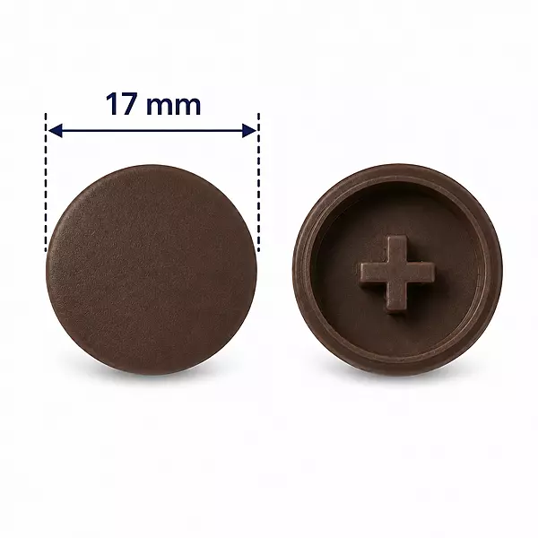 PVC Minifix Caps | Brown | Pack of 10