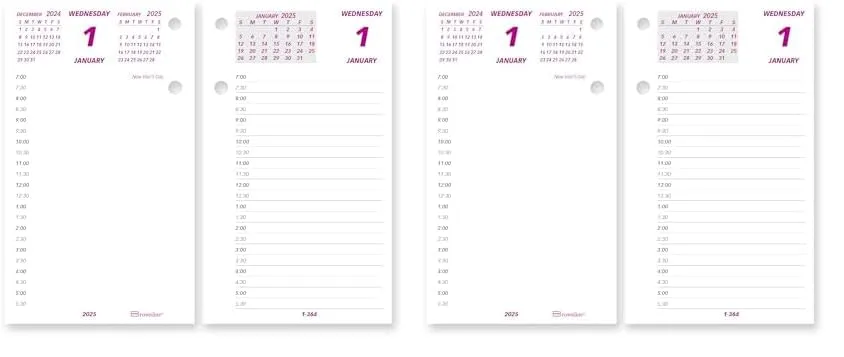 Brownline® 2025 Daily Desk Calendar Refill, 12 Months, 6" x 3.5" (C2R-25) (Pack of 2)