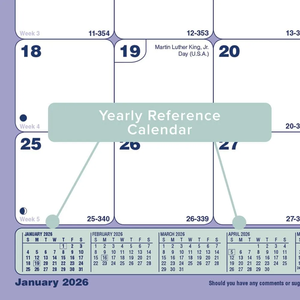 Brownline® 2026 Monthly Desk Pad Calendar, 12 Months, January to December, Three-Hole Punched, 11" x 8.5" (C181721-26)