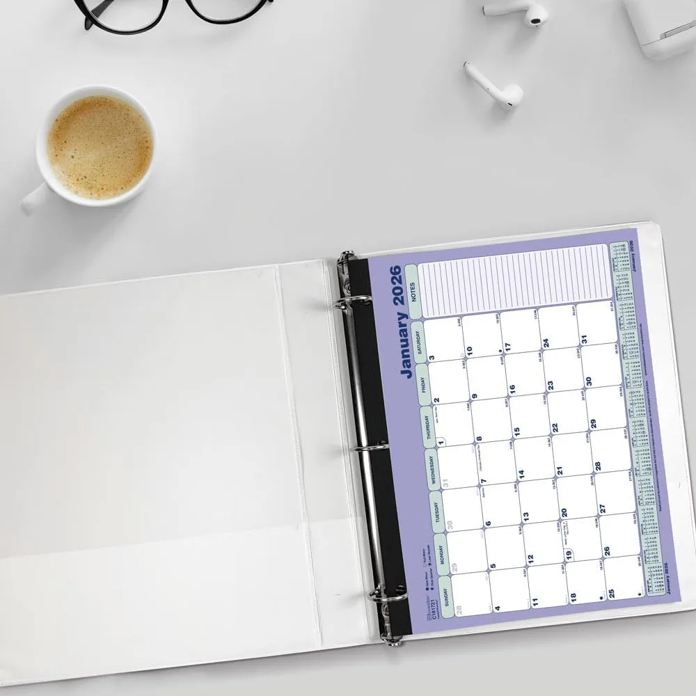 Brownline® 2026 Monthly Desk Pad Calendar, 12 Months, January to December, Three-Hole Punched, 11" x 8.5" (C181721-26)