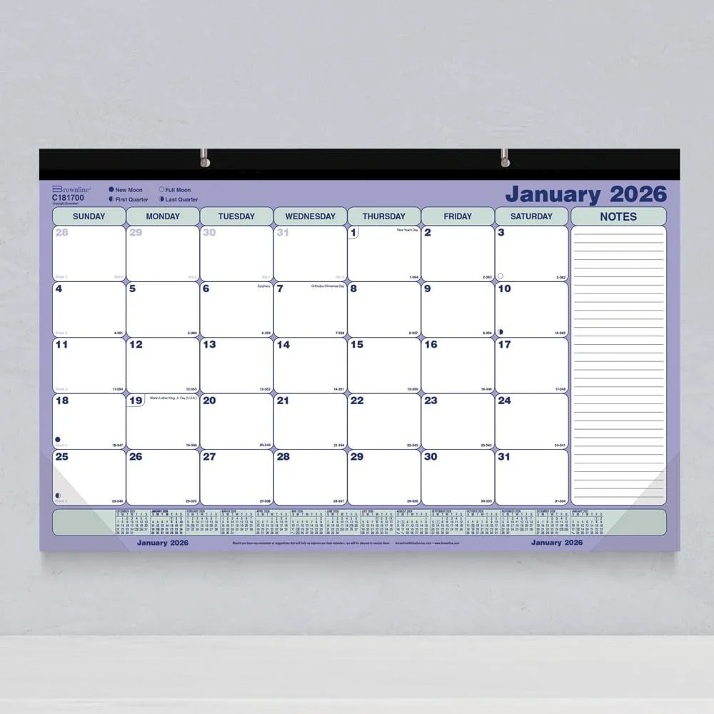 Brownline® 2026 Monthly Desk Pad Calendar, 12 Months, January to December, 17.75" x 10.875" (C181700-26)
