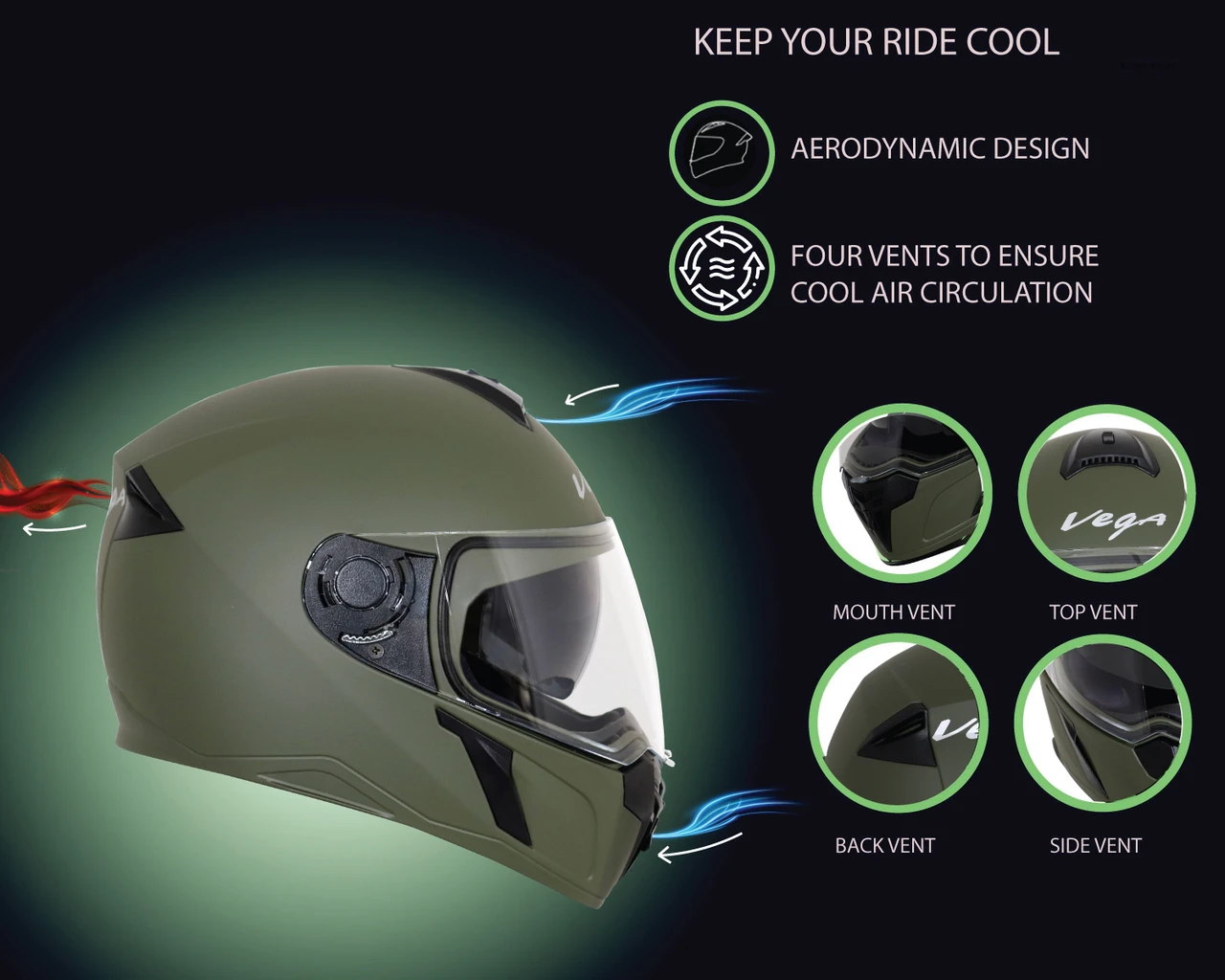 VEGA RYKER D/V DULL BATTLE GREEN (M)