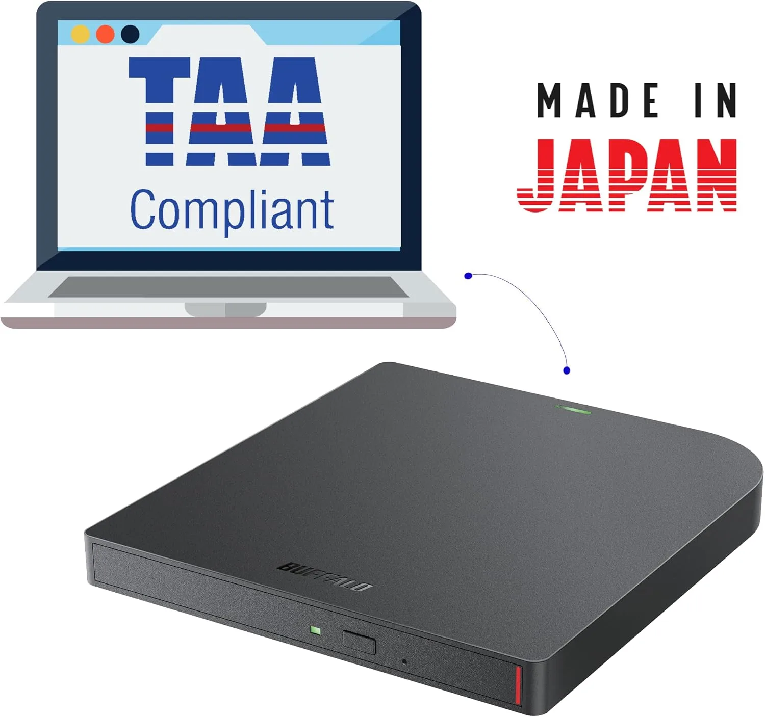 BUFFALO MediaStation 6X Portable External Blu-ray Drive USB 3.2 Type-A/Type-C