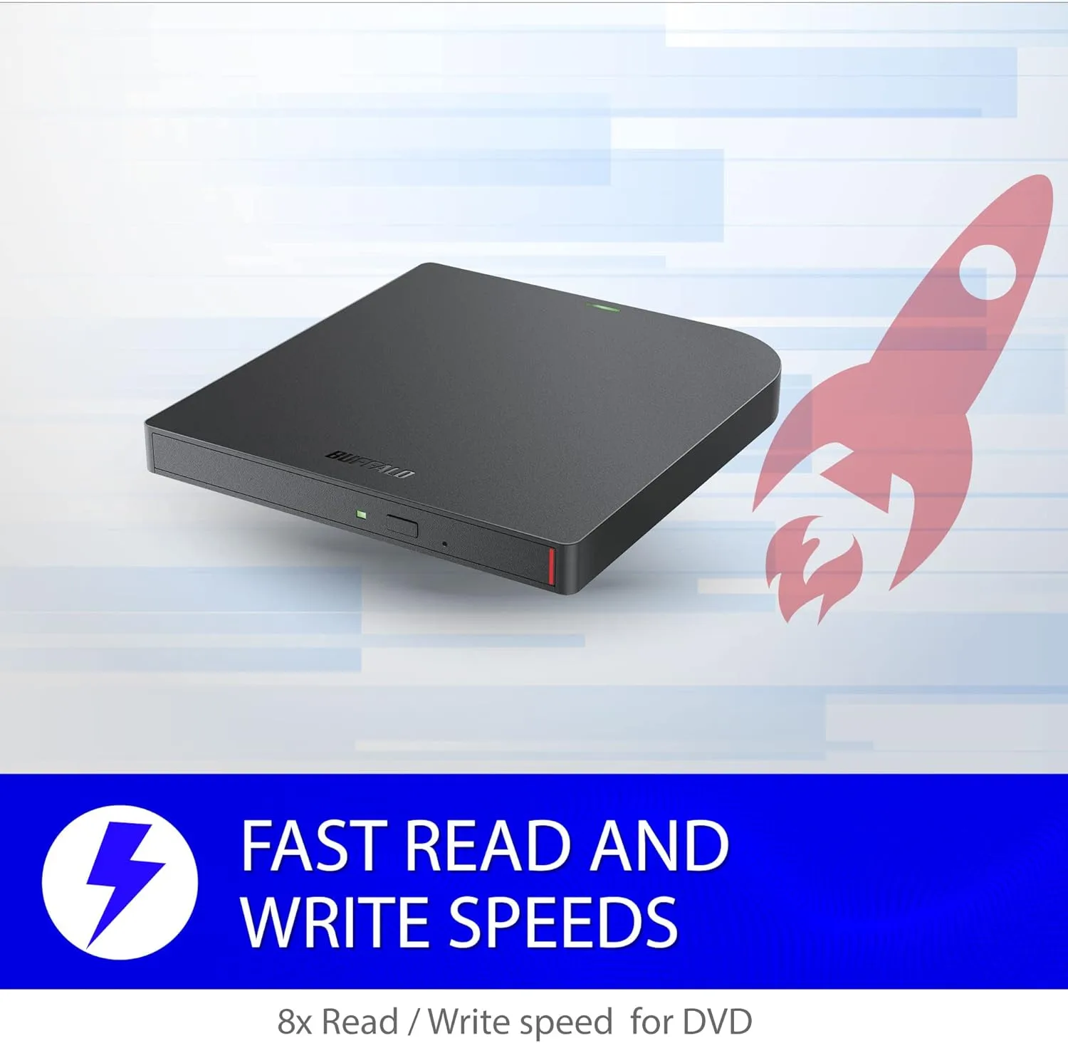 BUFFALO MediaStation 8X Portable DVD Writer with M-DISC Support USB 3.2