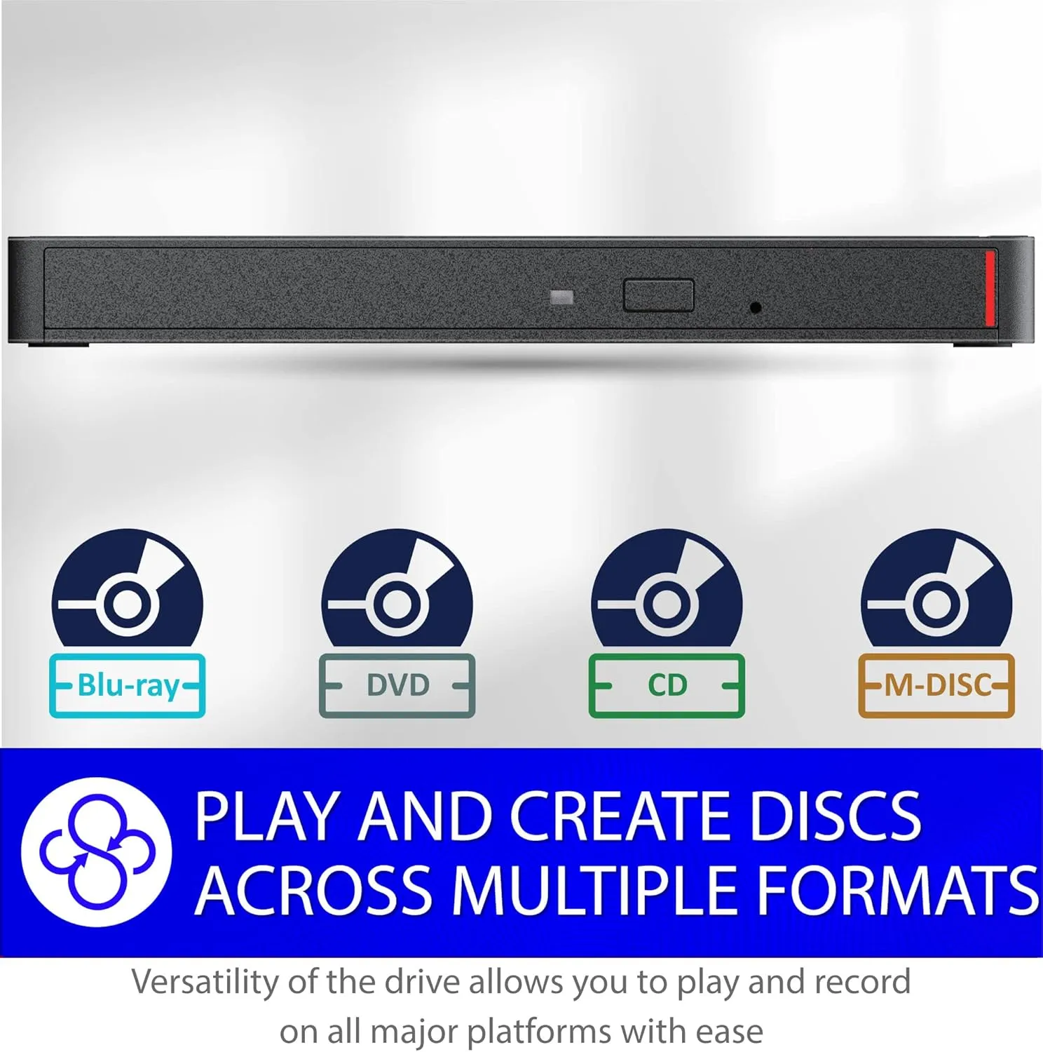 BUFFALO MediaStation 6X Portable External Blu-ray Drive USB 3.2 Type-A/Type-C