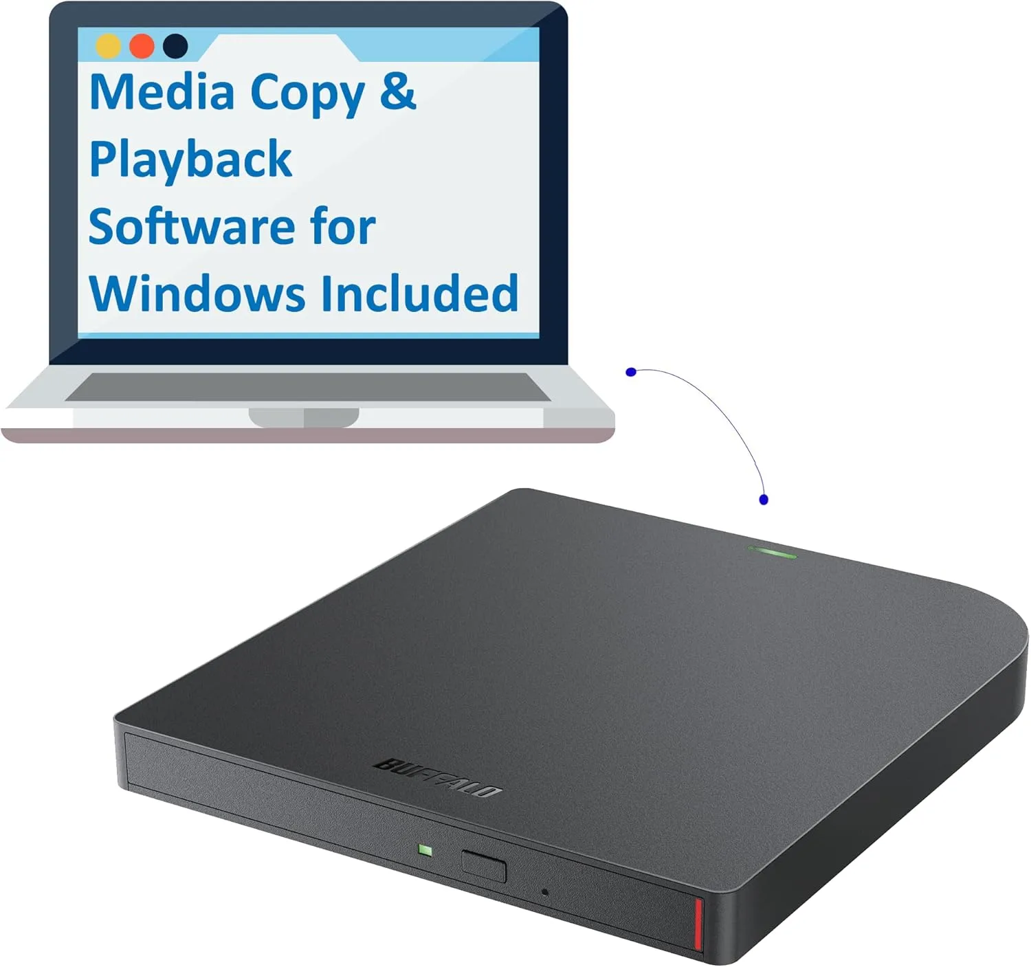 BUFFALO MediaStation 6X Portable External Blu-ray Drive USB 3.2 Type-A/Type-C