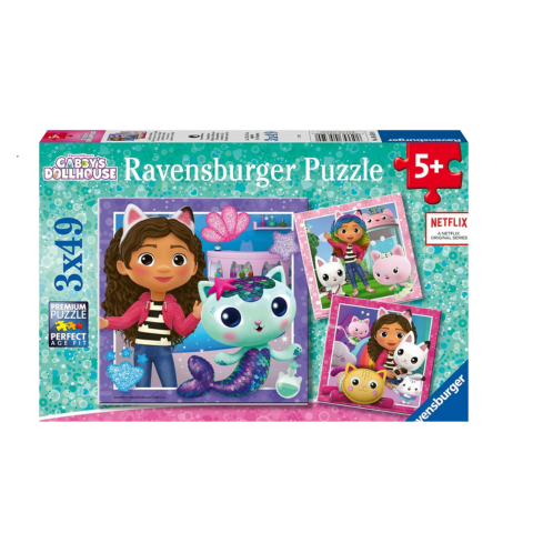 Gabby's Dollhouse 49 Piece Jigsaw Puzzle 3 Pack