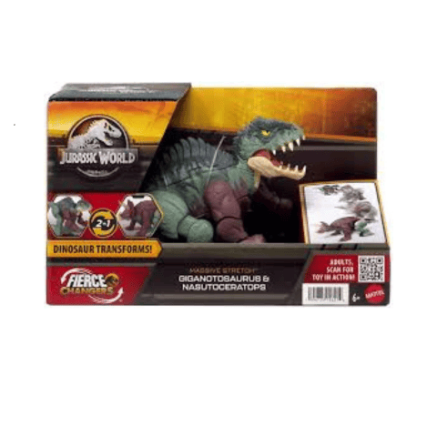 Jurassic World Fierce Changers Massive Stretch - Giganotosaurus & Nasutoceratops