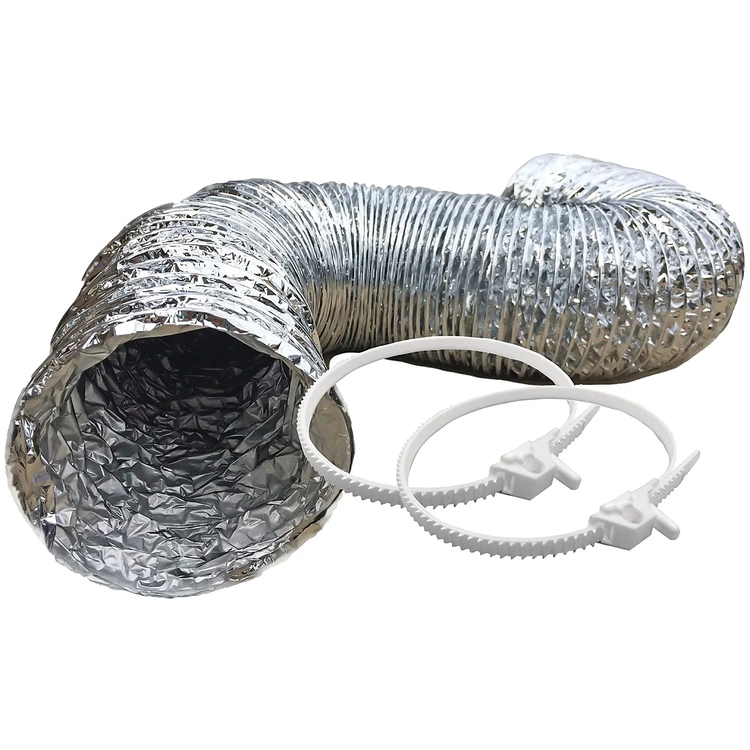 Builders Best SilverDuct Clothes Dryer Transition Duct, for Dryer, 4inH, 96inL, Silver
