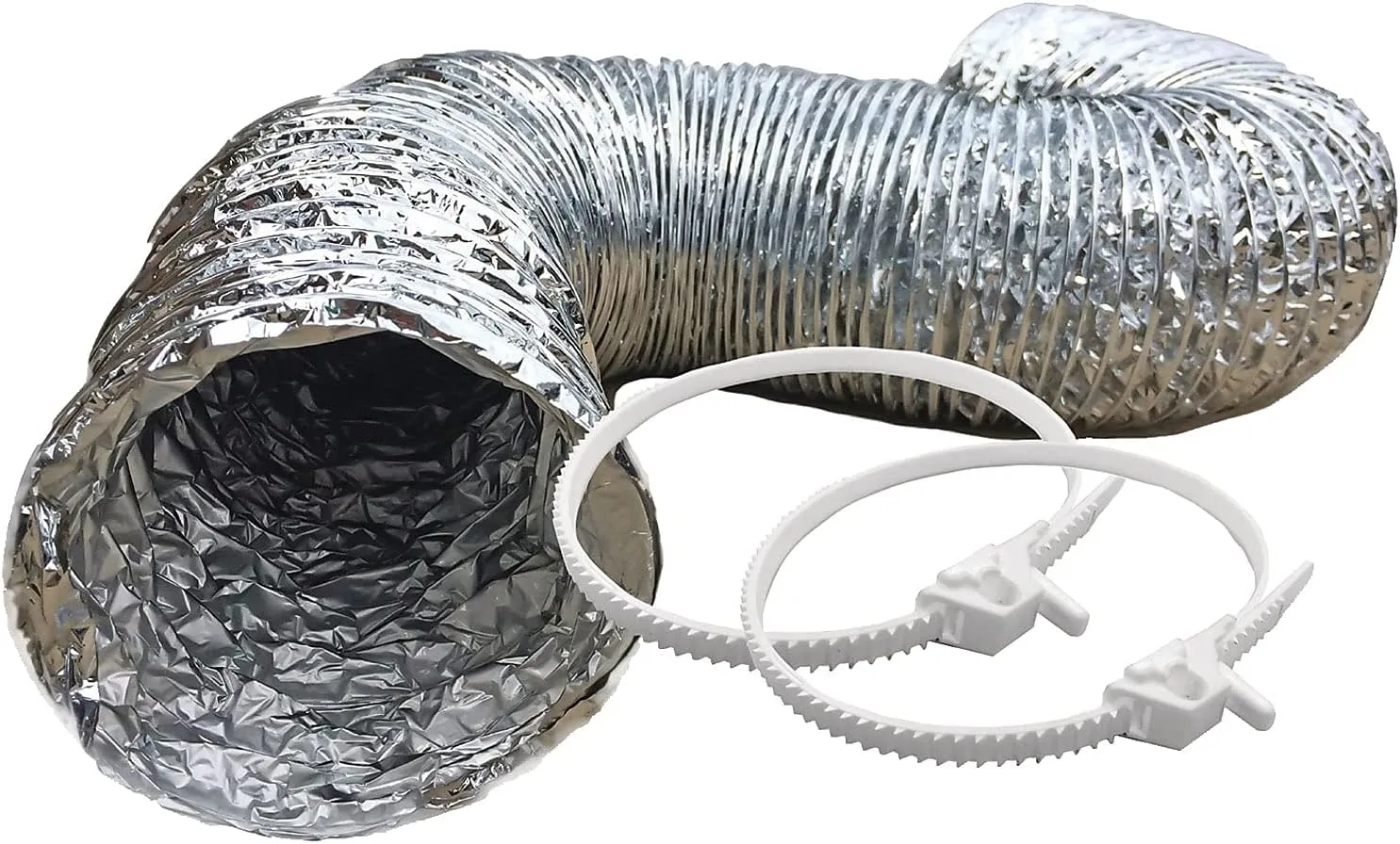 Builders Best SilverDuct Clothes Dryer Transition Duct, for Dryer, 4inH, 96inL, Silver