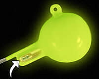 Big Nasty Tackle 1oz. Super Glow Pout Pounder Jig w. Rattle - Glow Original Green