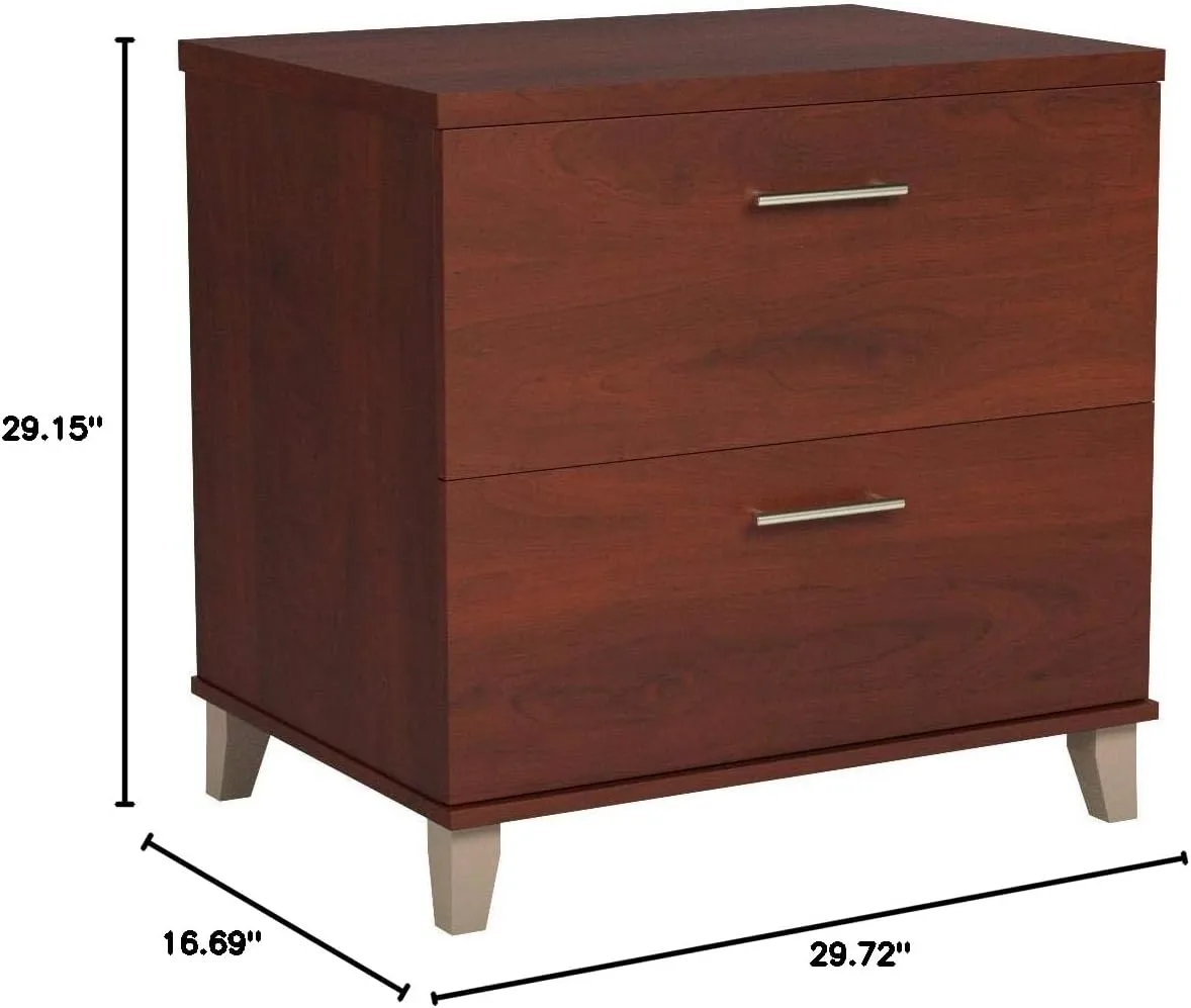 Bush Furniture 2 Drawer Lateral File Cabinet, Letter and Legal-Size Document Storage, Somerset Collection