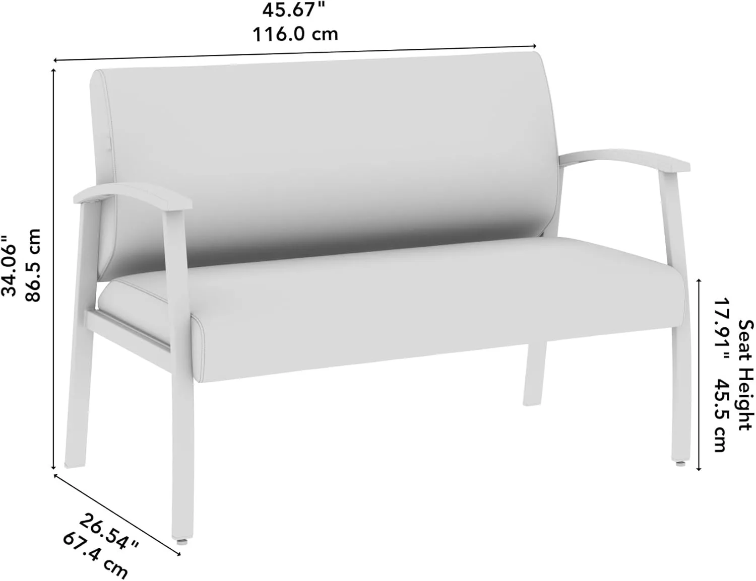 Bush Business Furniture Arrive Waiting Room Seating with Arms