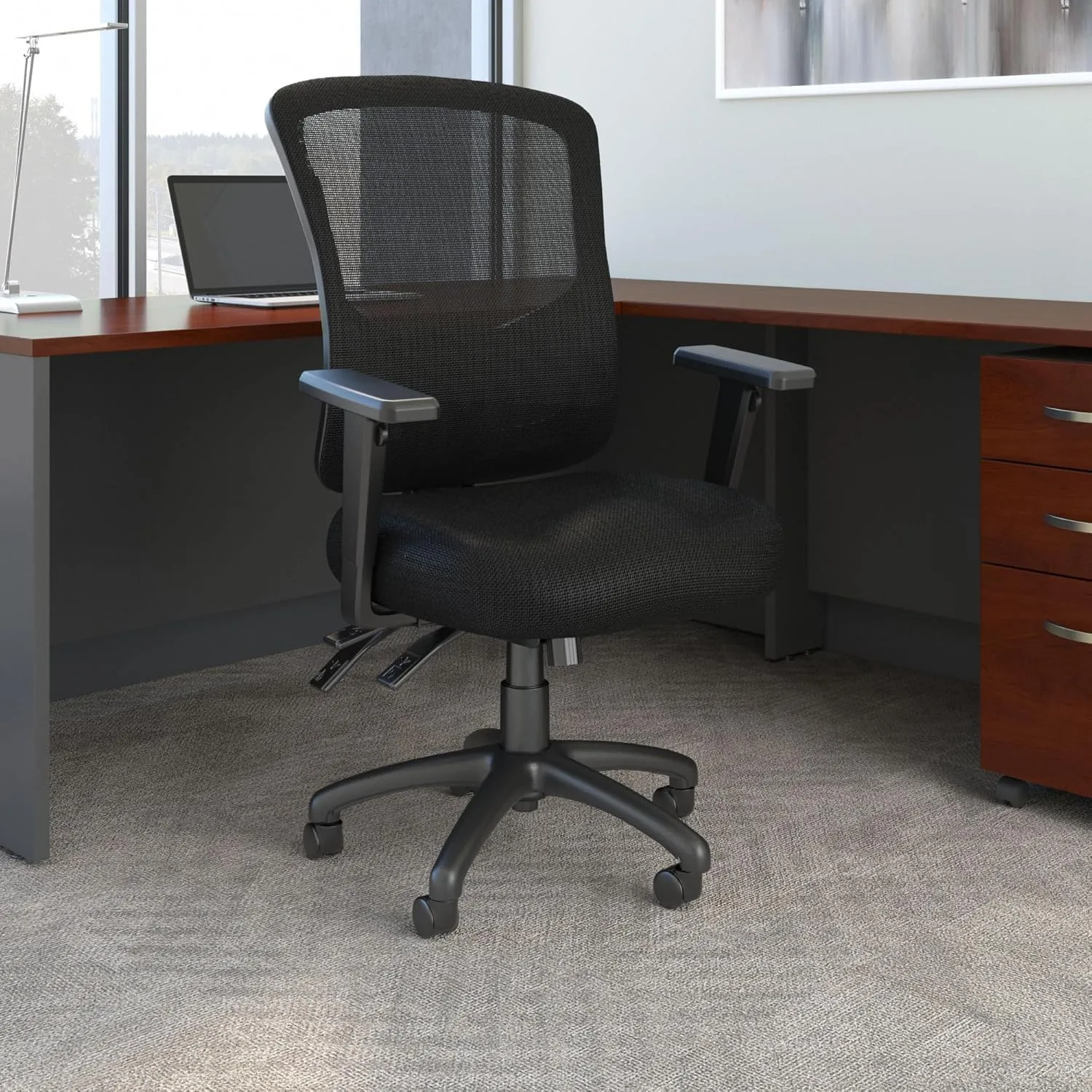 Bush Business Furniture Ergonomic Desk Chair with Adjustable Arms | Multifunction Home Office High Back Mesh Computer Seat