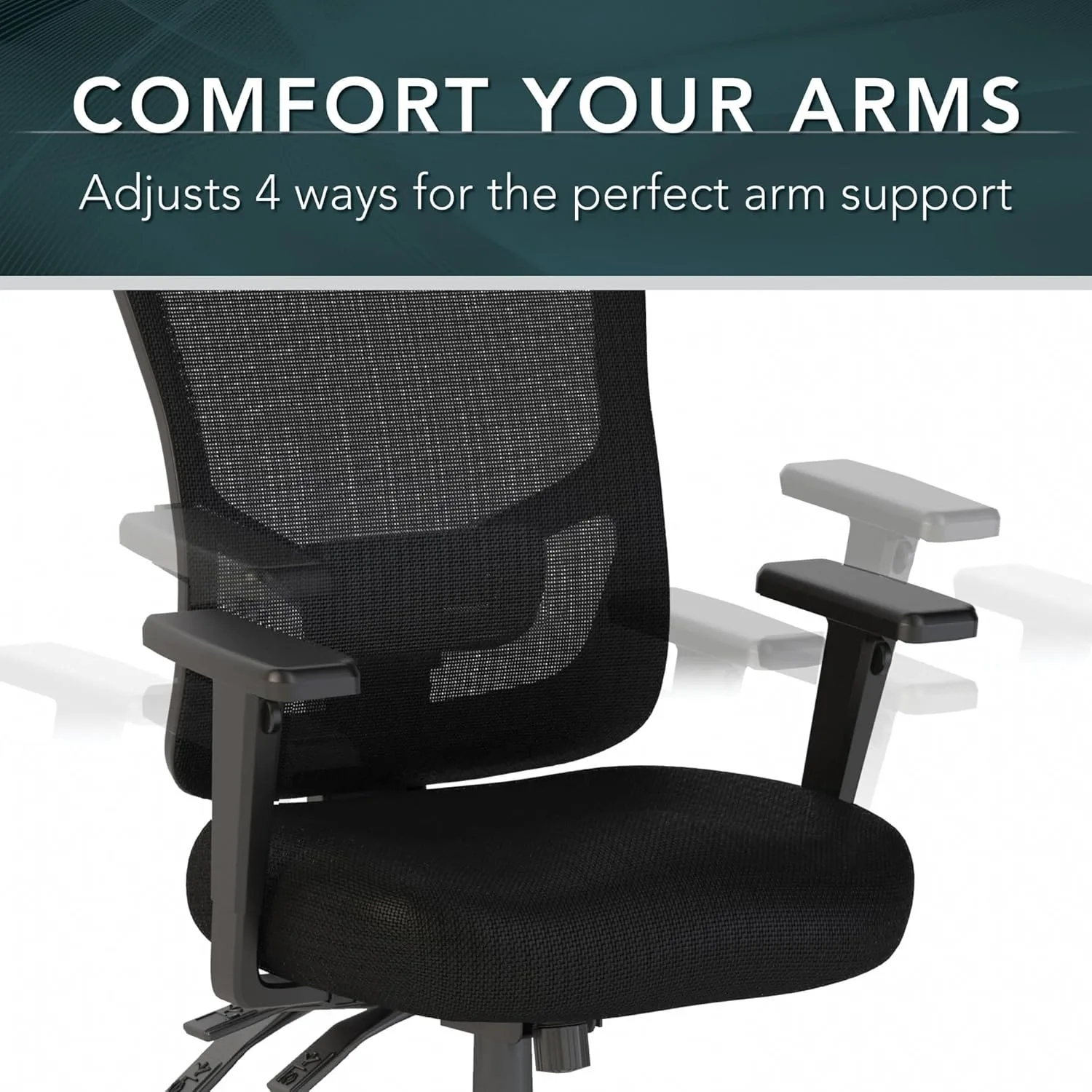 Bush Business Furniture Ergonomic Desk Chair with Adjustable Arms | Multifunction Home Office High Back Mesh Computer Seat