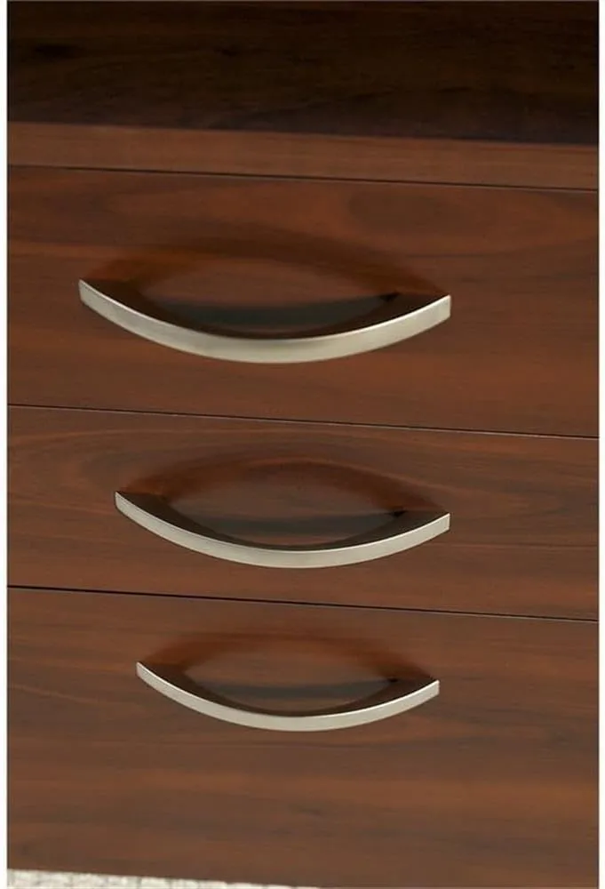 Bush Business Furniture Series C 66W x 30D Office Desk with Mobile File Cabinet in Hansen Cherry Hansen Cherry 66W x 30D