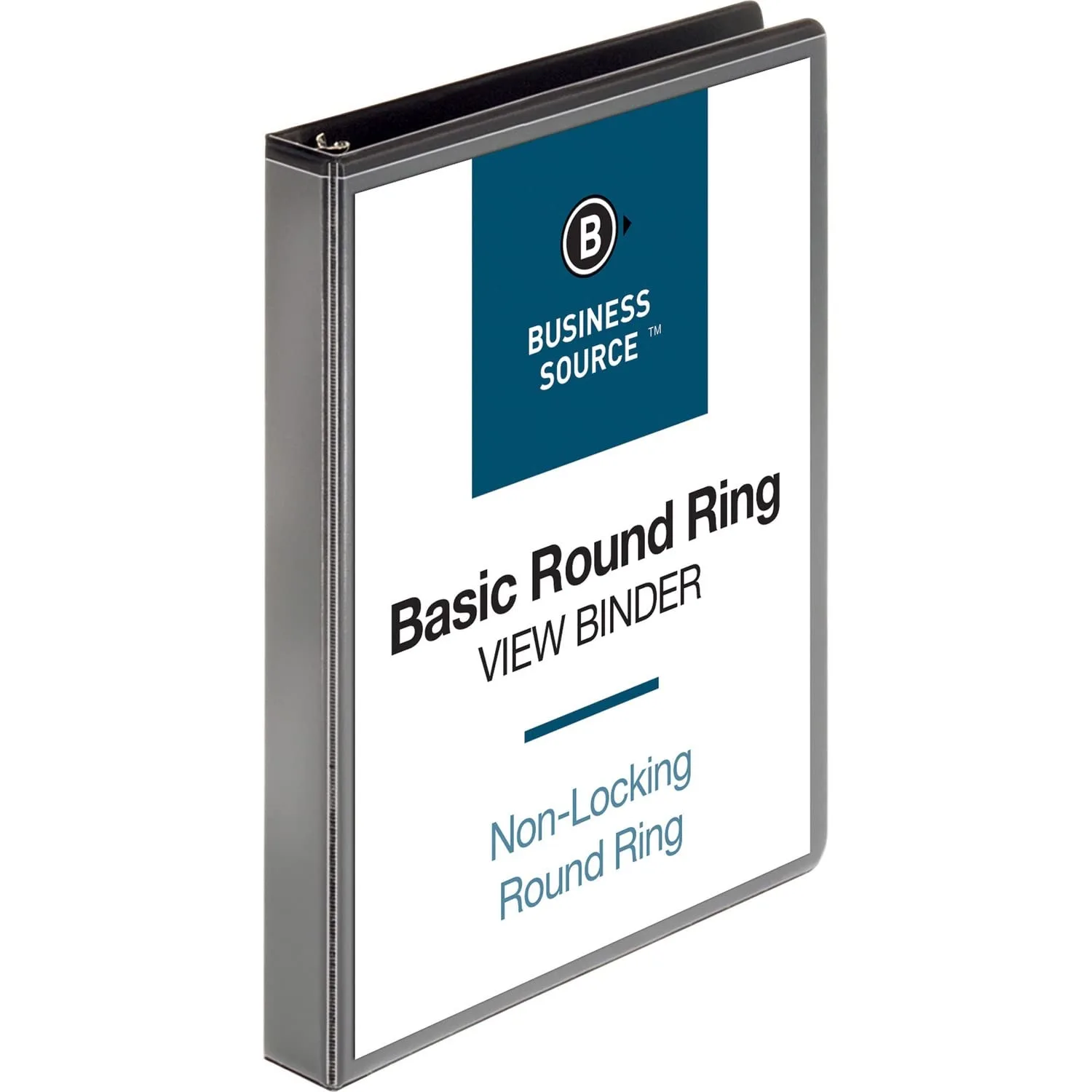 Business Source 1" Round-Ring View Binder, 1" Capacity, Black