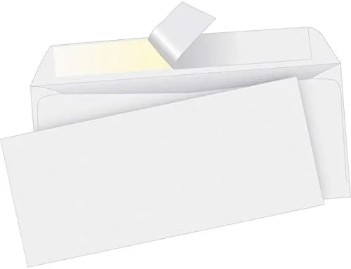 Business Source Plain Peel/Seal Business Envelopes - #10 - 9 1/2" x 4 1/8" - 24 lb - 500/Box - White