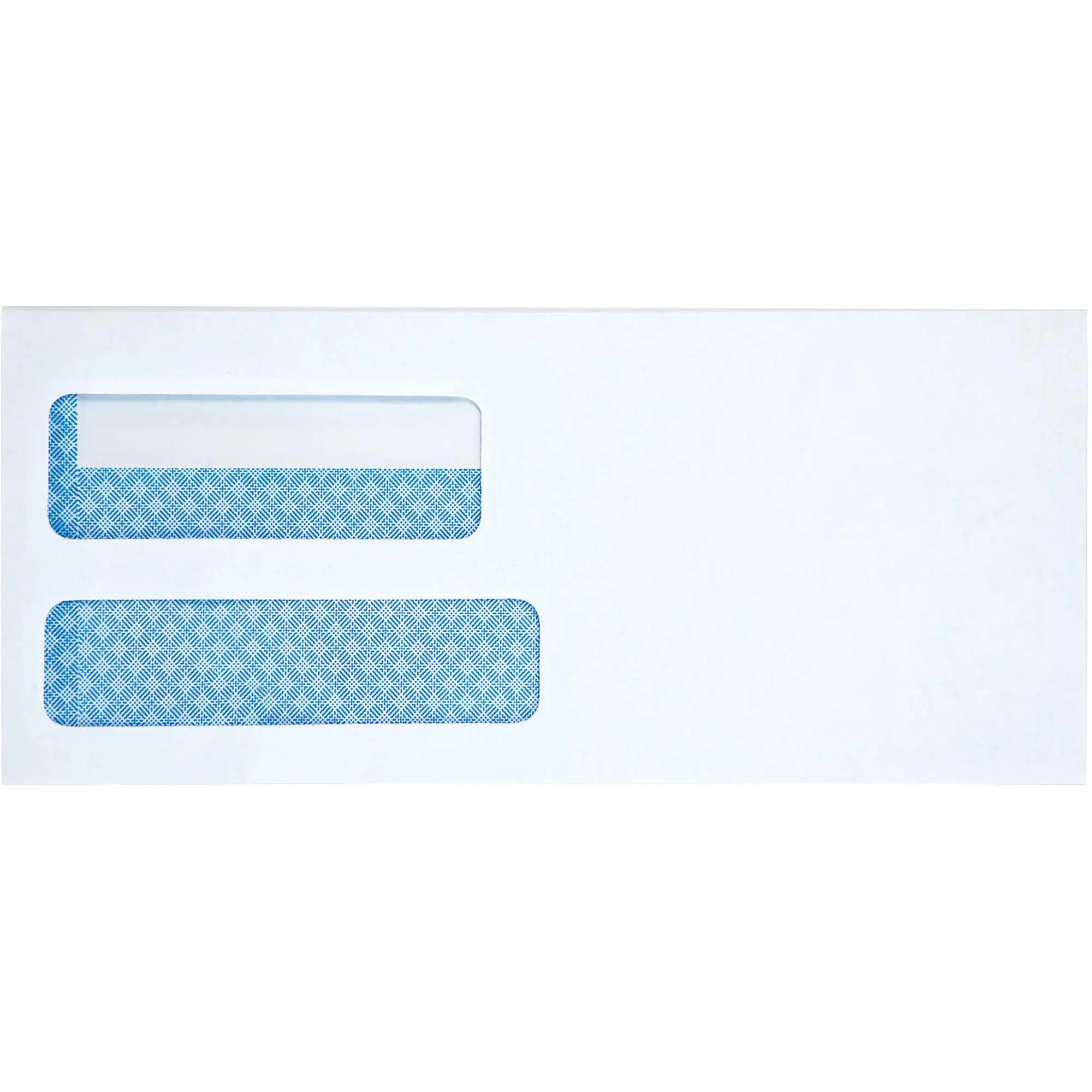 Business Source Double Window #10 Envelopes - Double Window - #10 - 24 lb - Self-sealing - White - 1 Box