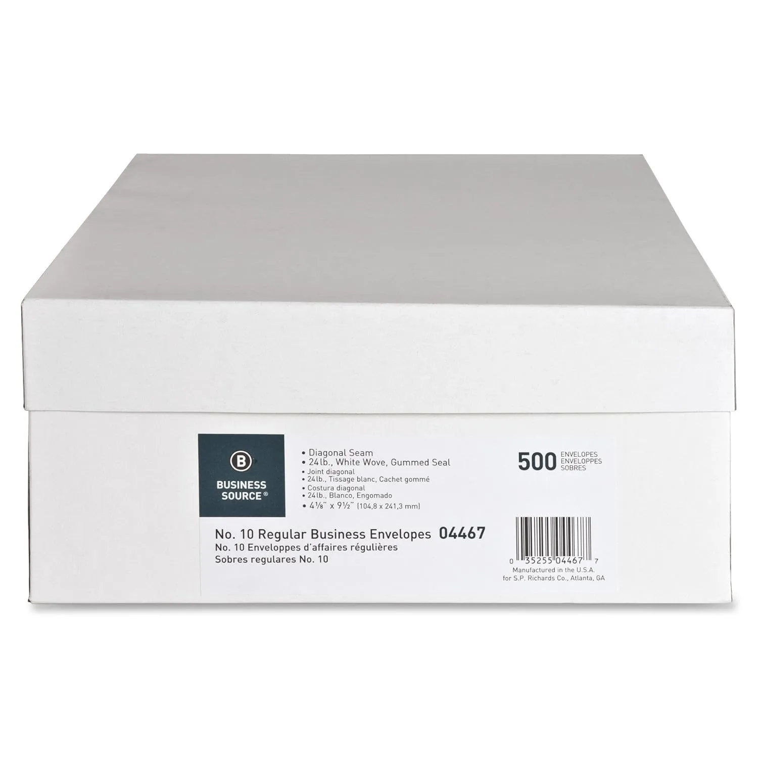 Business Source No. 10 White Wove V-Flap Business Envelopes, Pack of 500