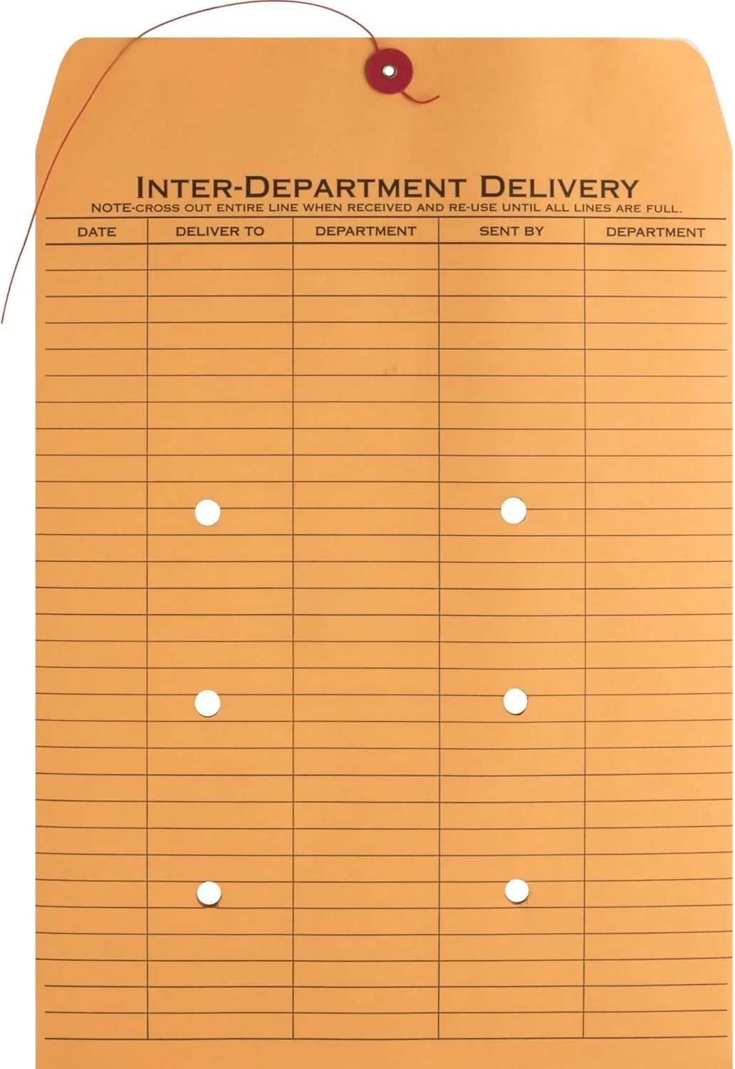 Business Source 2-Sided Inter-Department Envelopes, 10" x 13", 28 Lb, Kraft, Box of 100