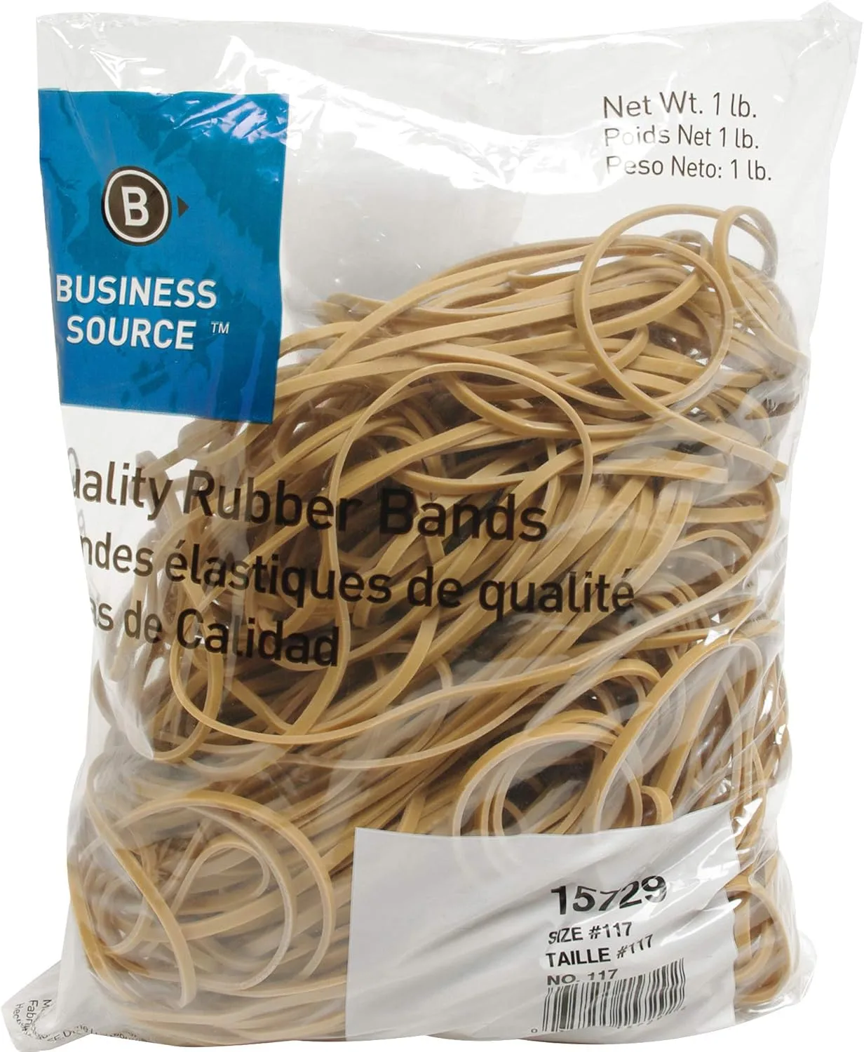 Business Source Quality Rubber Bands - Size: #117B - 7in Length x 0.1in Width - Sustainable - Rubber - Crepe - 200 / Pack