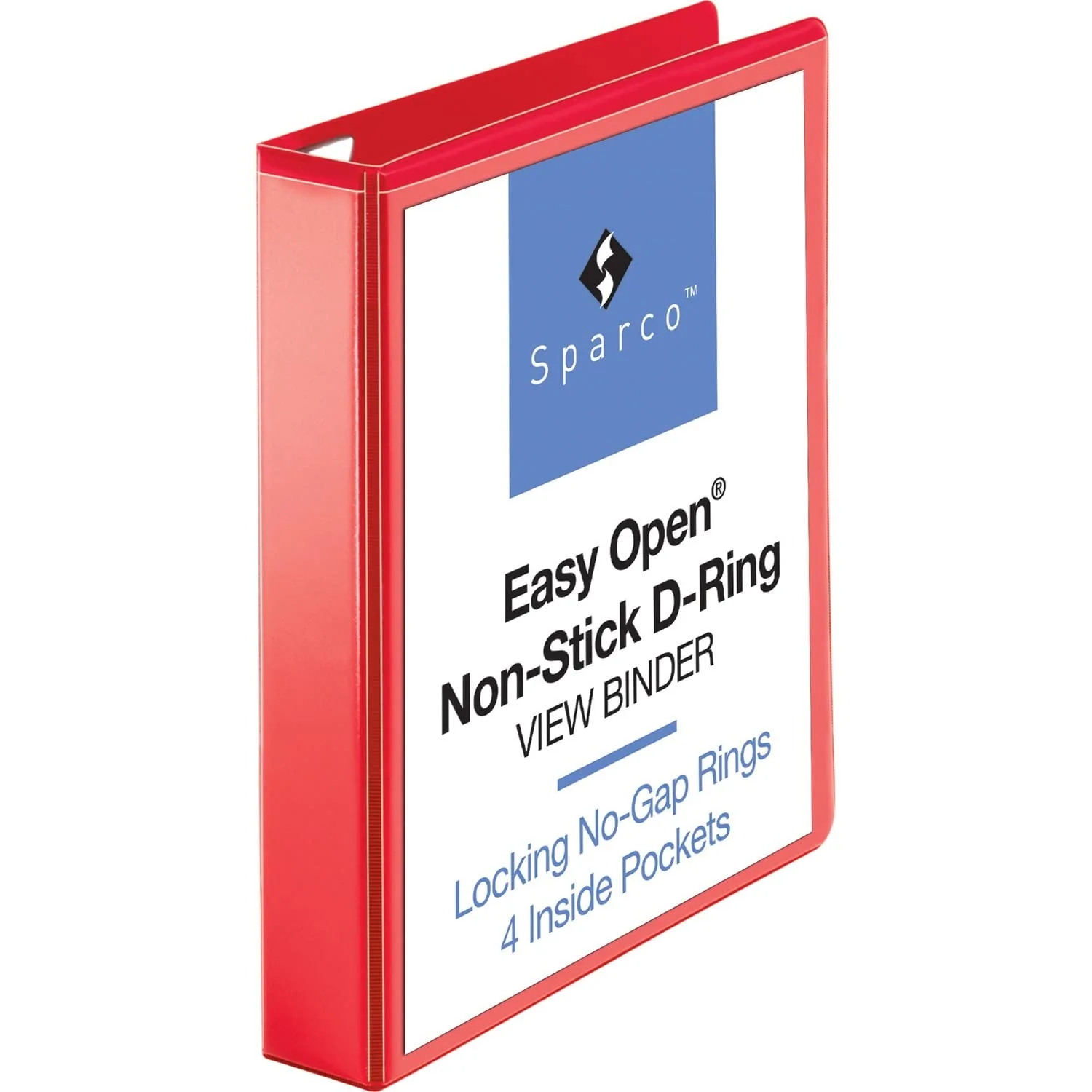 Business Source Sparco 26980 D-Ring View Binder, 1-1/2-Inch Capacity,11-Inch x8-1/2-Inch,Red