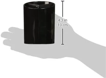 Business Source Large 3-Compartment Plastic Pencil Cup, 3inH x 3inW x 4.1inD, Plastic, Black