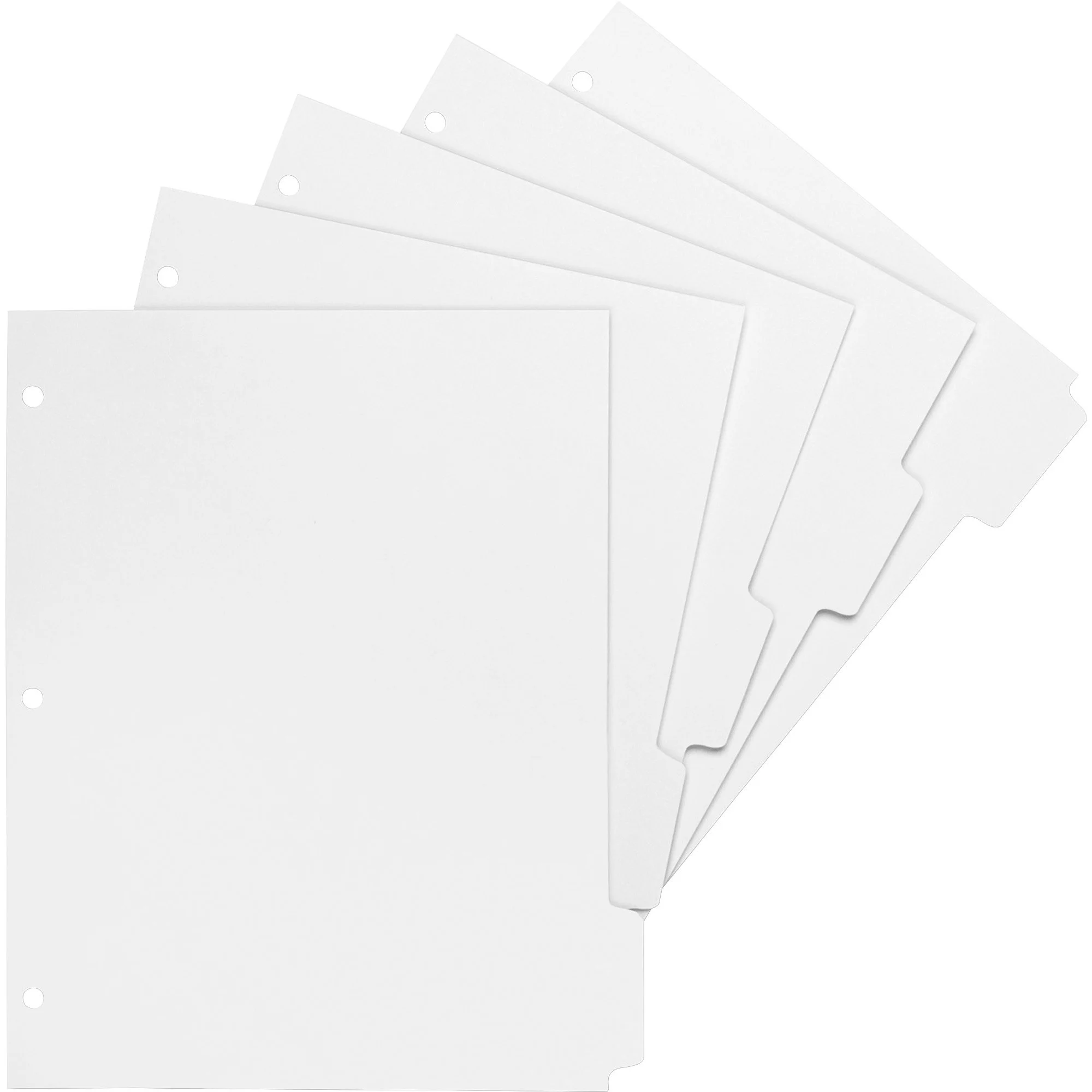 Business Source White Tab Double-Reverse Print-on Index