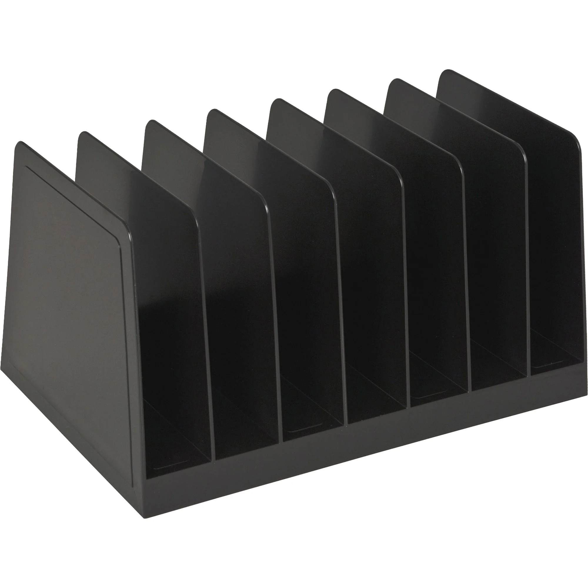 Business Source Desk Step Sorter, 7-Slot, 4.5in H x 8.75in W x 5.5in D, Black