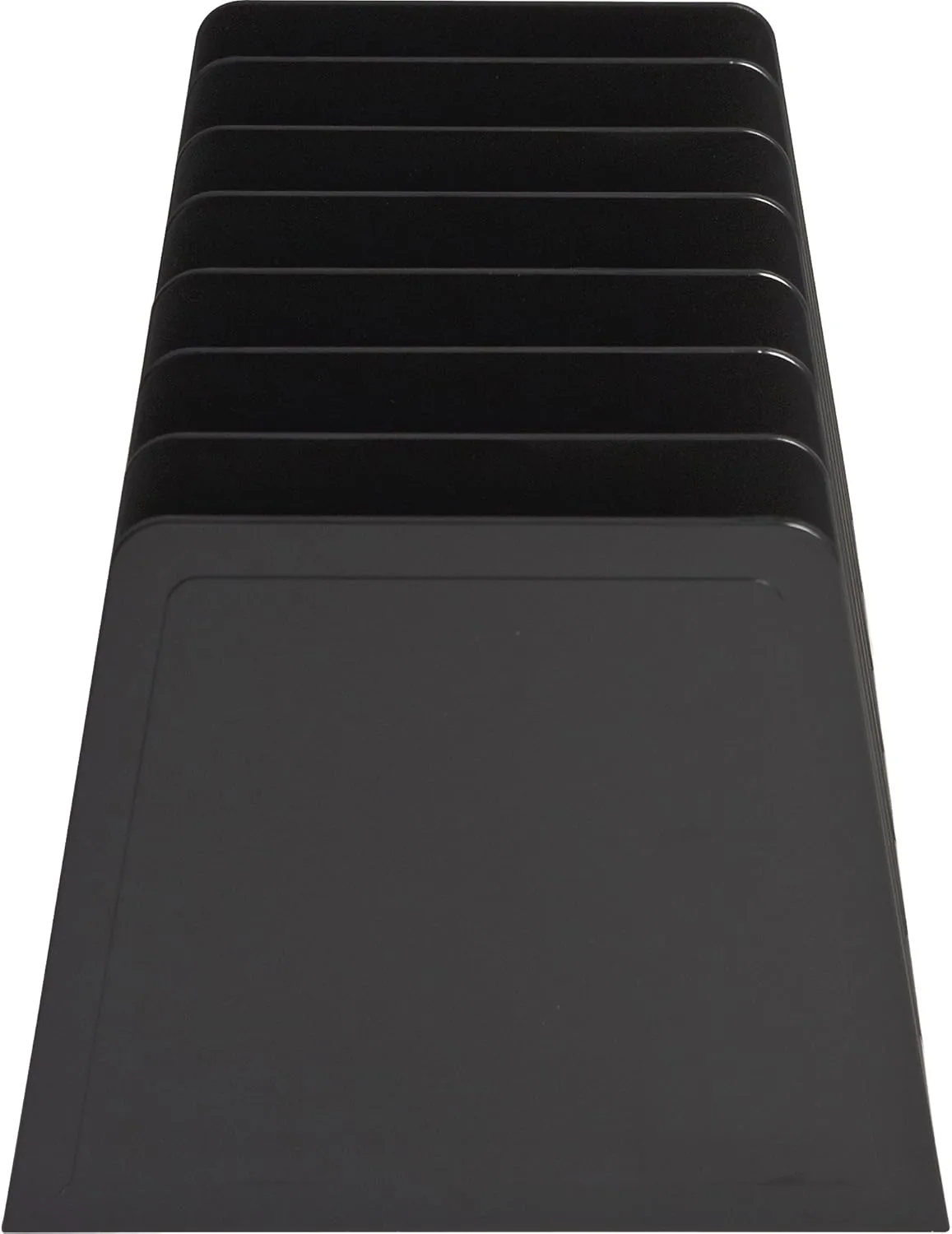 Business Source Desk Step Sorter, 7-Slot, 4.5in H x 8.75in W x 5.5in D, Black