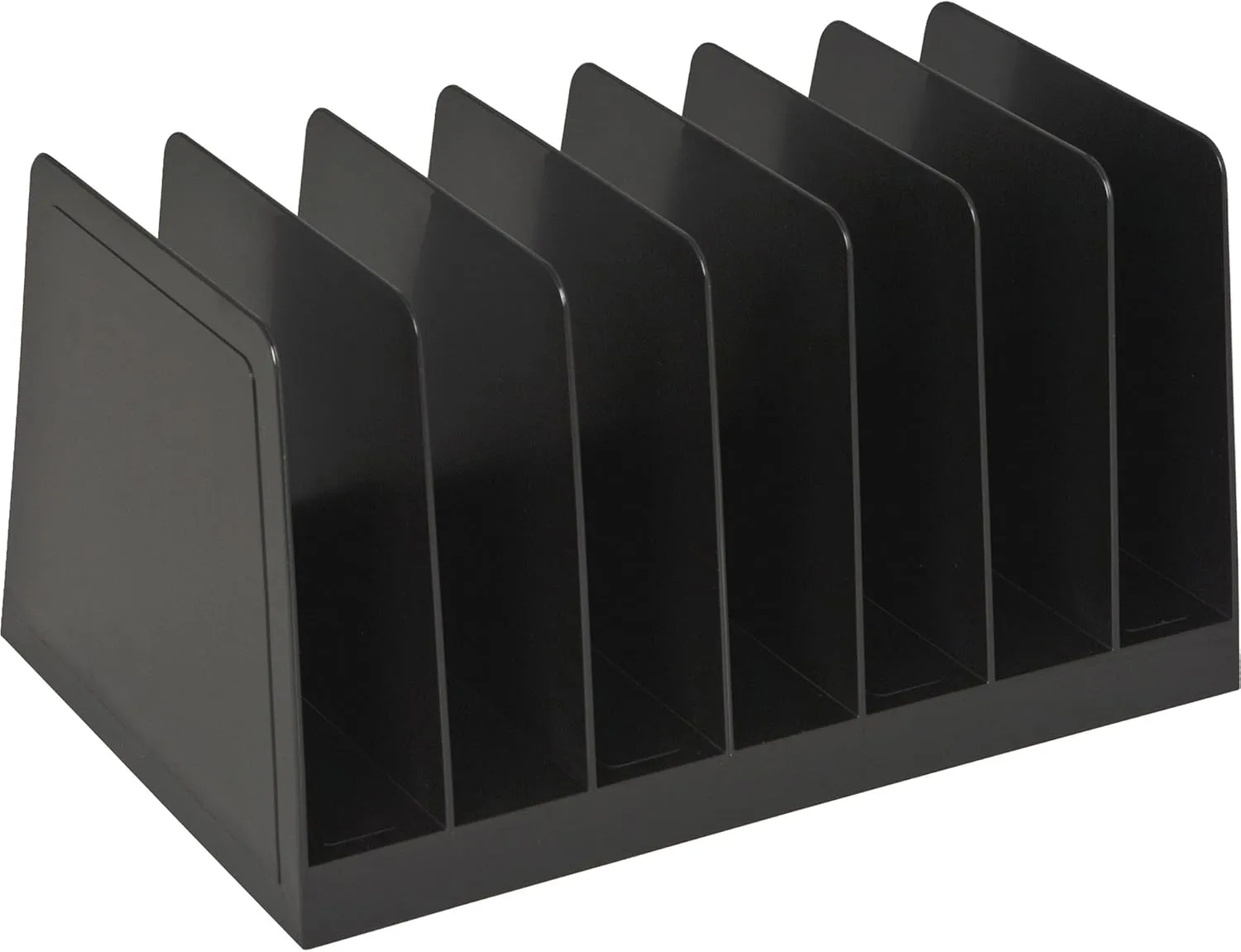 Business Source Desk Step Sorter, 7-Slot, 4.5in H x 8.75in W x 5.5in D, Black