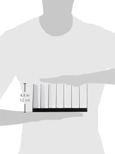 Business Source Desk Step Sorter, 7-Slot, 4.5in H x 8.75in W x 5.5in D, Black