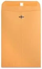Business Source Heavy-Duty Clasp Envelopes #75 7.5 x 10.5 in, 28 lb, 100/Box