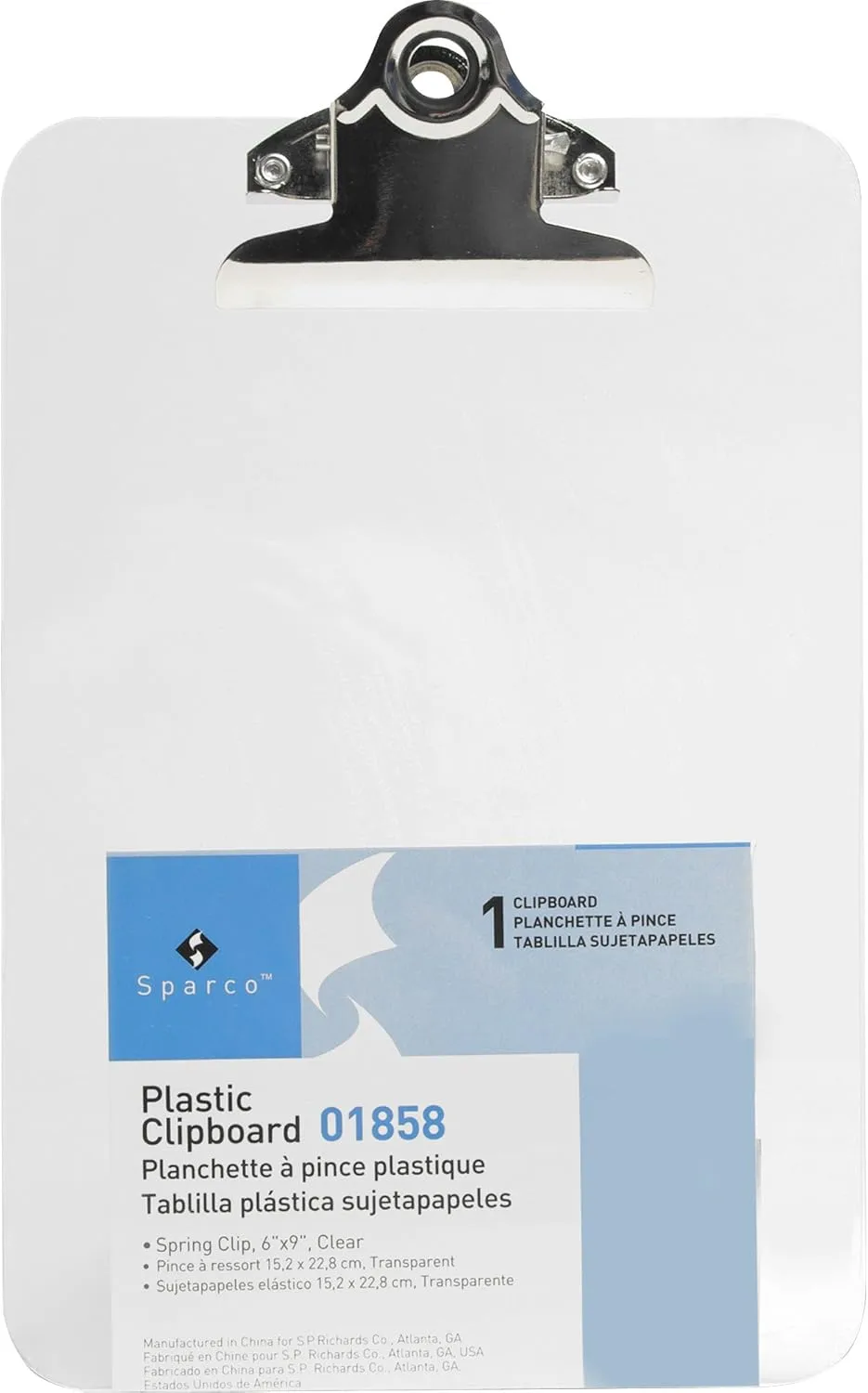 Business Source Compact Clear Plastic Clipboard, 12/EA