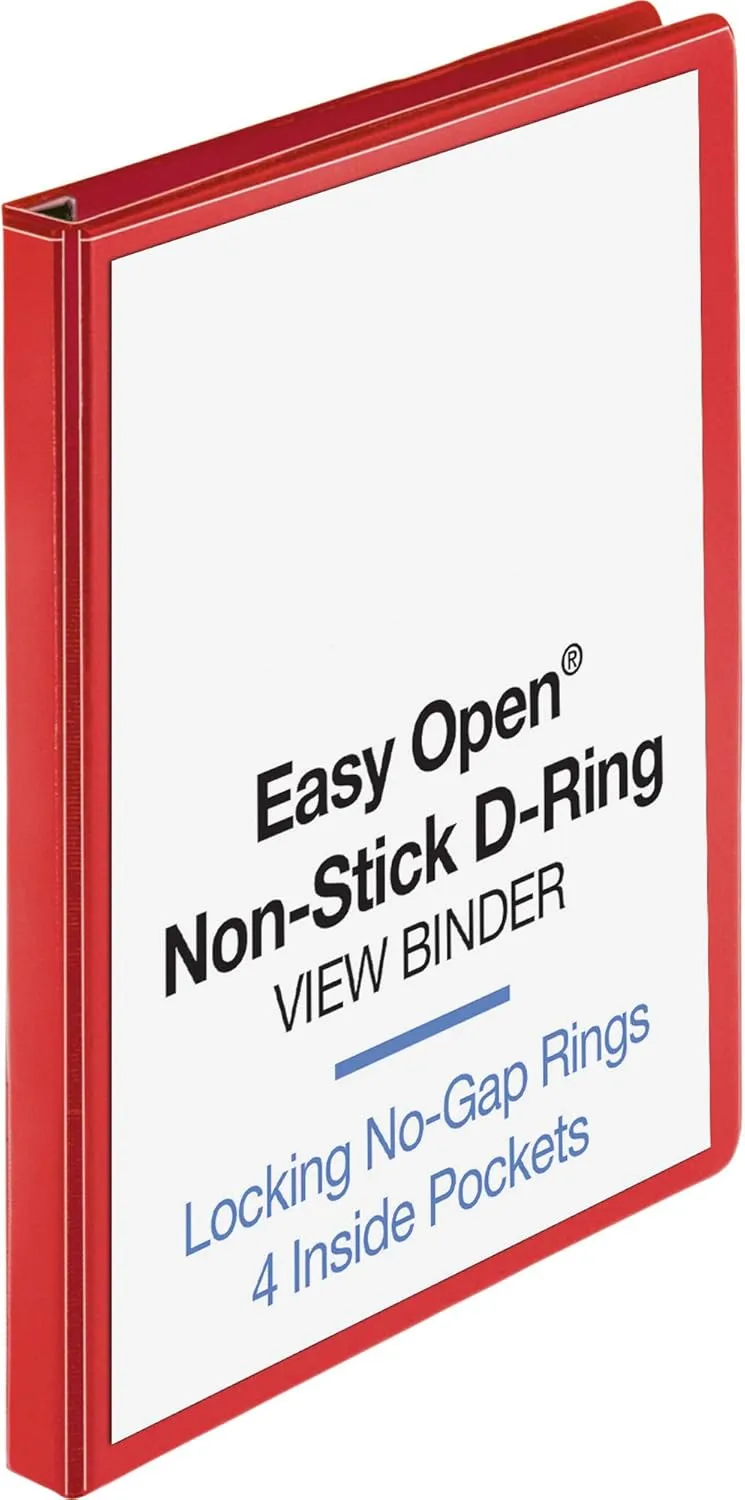 Business Source Sparco 26979 D-Ring View Binder, 1-Inch Capacity, 11-Inch x8-1/2-Inch, Red