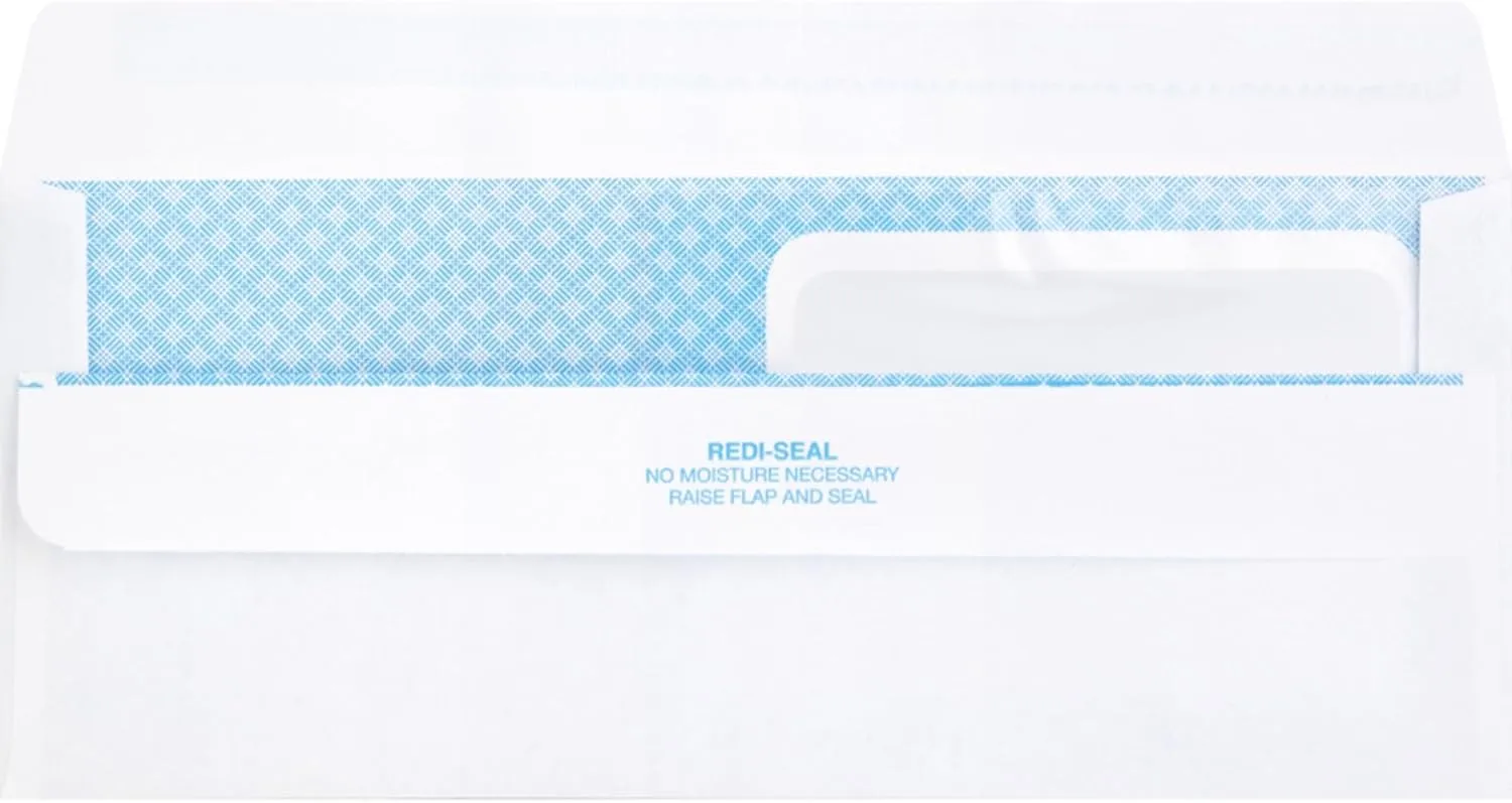 Business Source Double Window No. 8-5/8 Check Envelopes - Double Window - #8 5/8-8 5/8" Width x 3 5/8" Length - 24 lb - Self-Sealing - 500 / Box - White