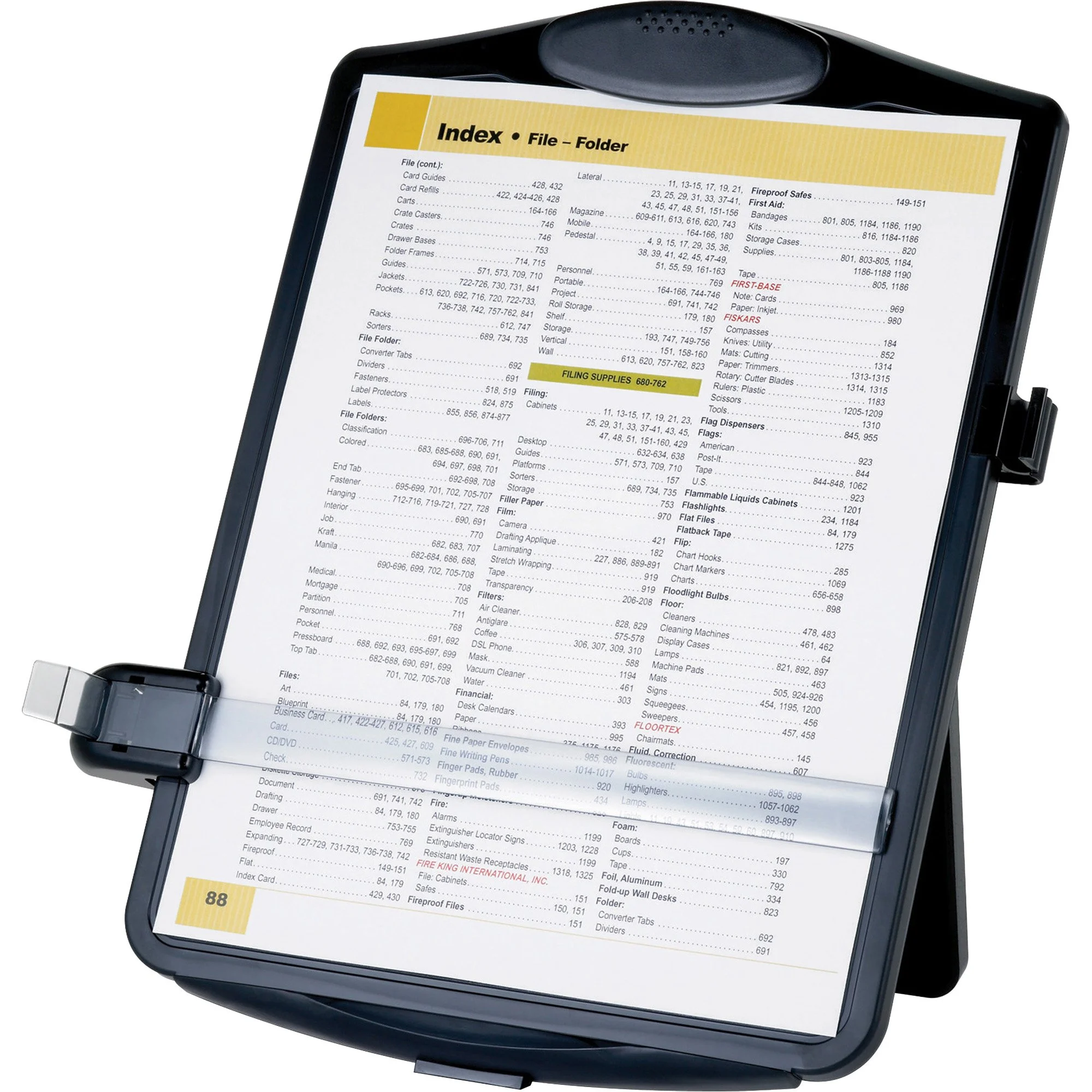 Business Source Adjustable Easel Document Holder - 10 x 2 x 14 in - Black