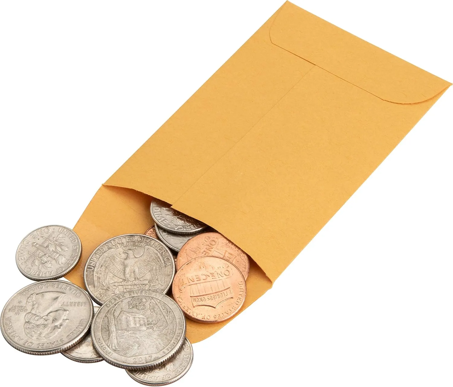 Business Source Small Coin Kraft Envelopes - #1 - 2-1/4 x 3-1/2 - 500/Box