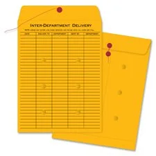 Business Source Ruled Interdepartmental Envelopes - Inter-Department - #32-10" Width x 15" Length - 32 lb - String/Button - Kraft - 100 / Box - Brown Kraft