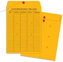 Business Source Ruled Interdepartmental Envelopes - Inter-Department - #32-10" Width x 15" Length - 32 lb - String/Button - Kraft - 100 / Box - Brown Kraft