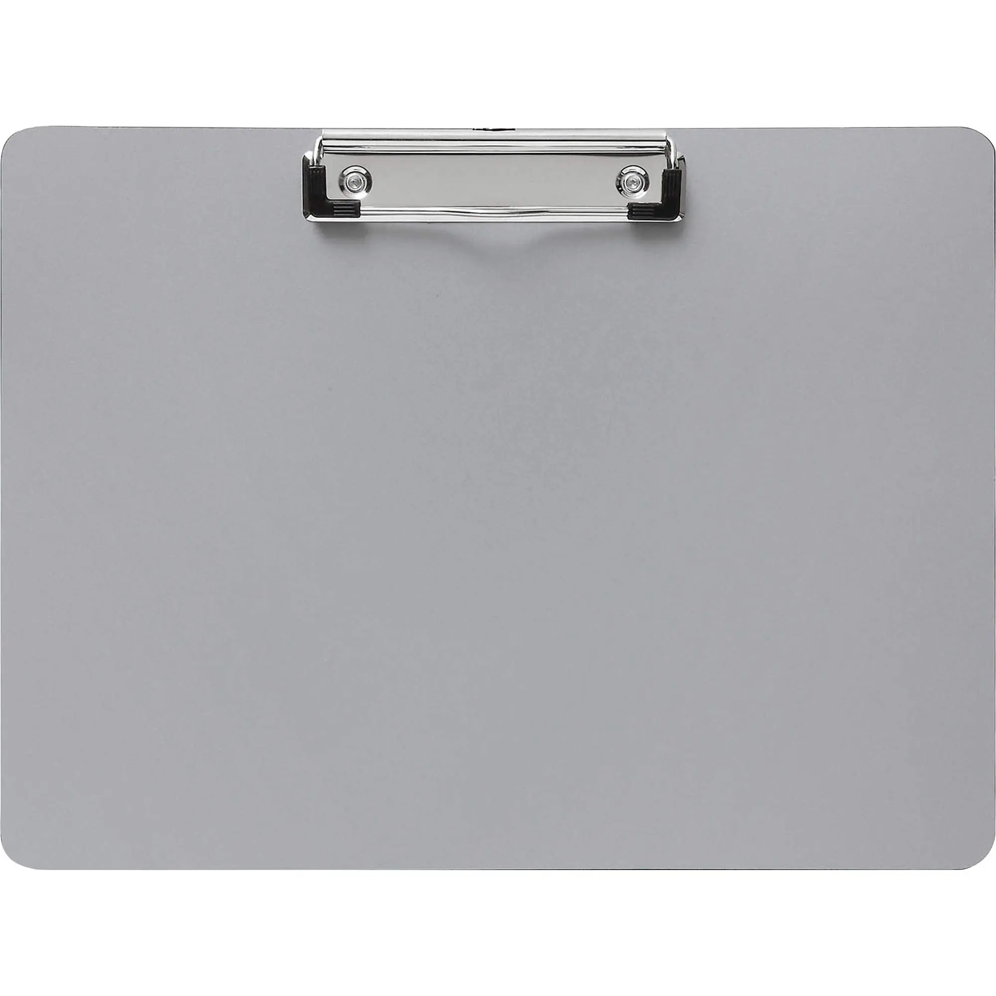 Business Source Landscape Plastic Clipboard - 8 1/2in x 11in Sheet Size - Plastic - Silver - 1 Each