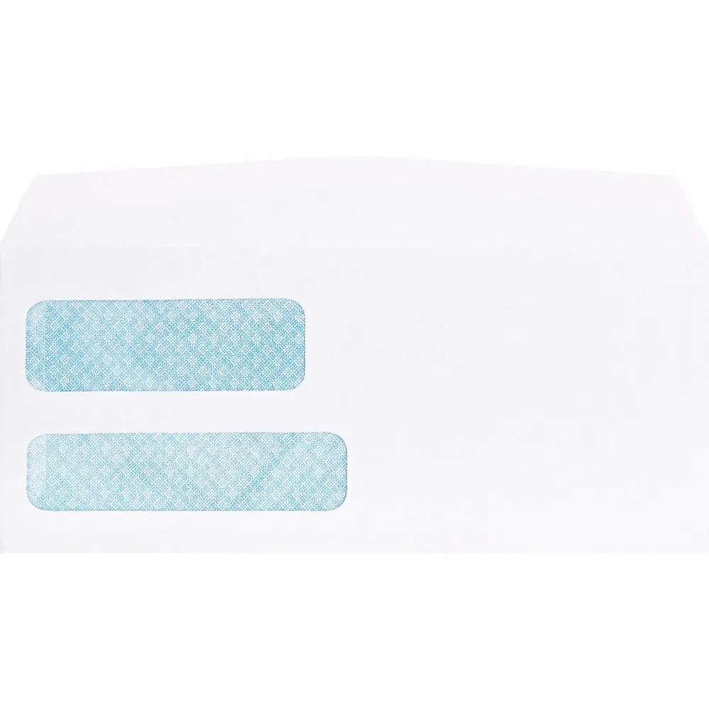 Business Source No. 9 Double Window Invoice Envelopes - #9 - 8 7/8in x 3 7/8in - 24 lb - White - 500/Box