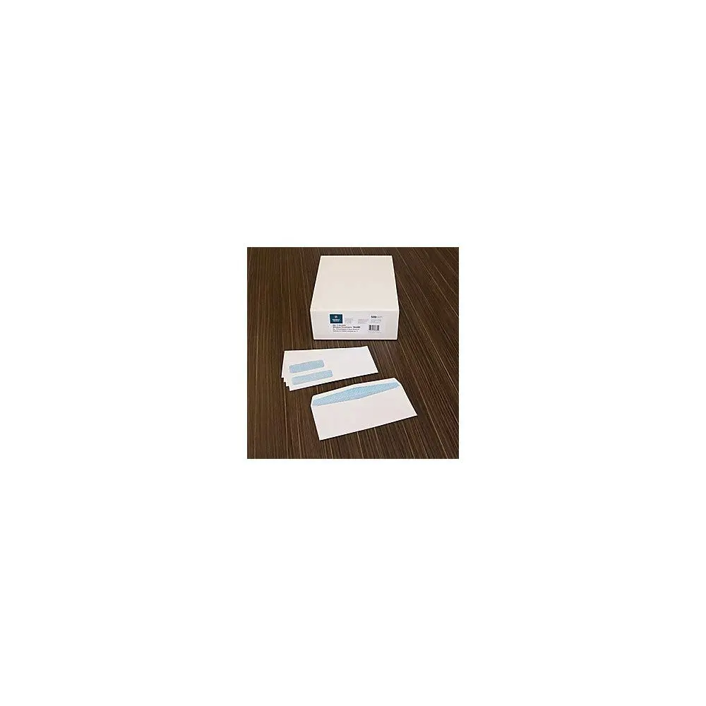 Business Source No. 9 Double Window Invoice Envelopes - #9 - 8 7/8in x 3 7/8in - 24 lb - White - 500/Box