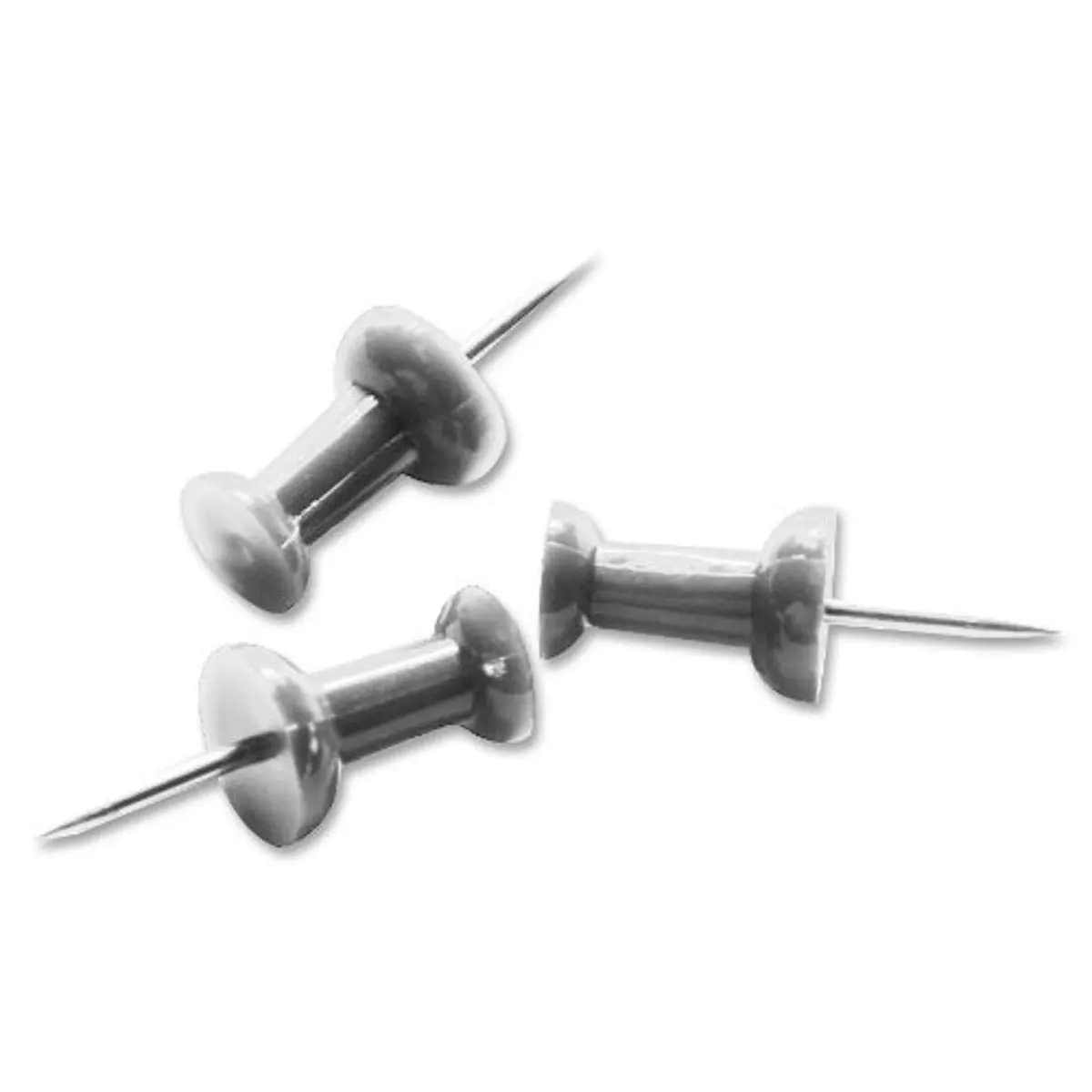 Business Source Silver Pushpins, 3/8 in, Box of 100