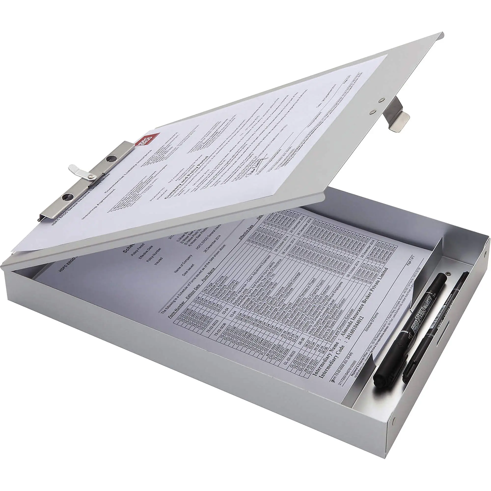 Business Source Storage Clipboard, Letter Size, Silver